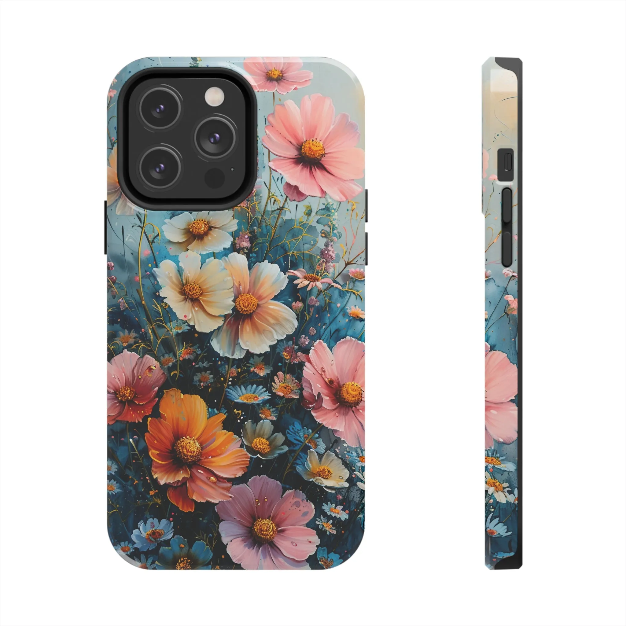 Floral iPhone Case, Vibrant Garden Flowers Protective Phone Cover, Designer Artistic Blossom Mobile Case, Unique Flower Gift Idea, Tough iPhone Case