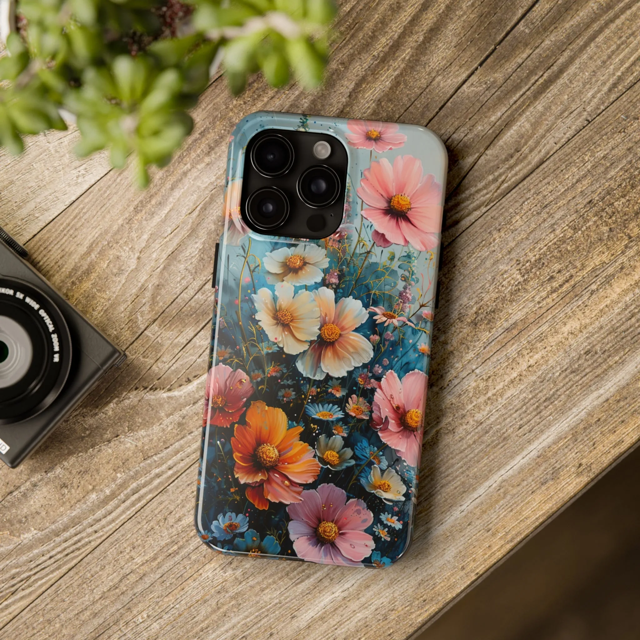 Floral iPhone Case, Vibrant Garden Flowers Protective Phone Cover, Designer Artistic Blossom Mobile Case, Unique Flower Gift Idea, Tough iPhone Case