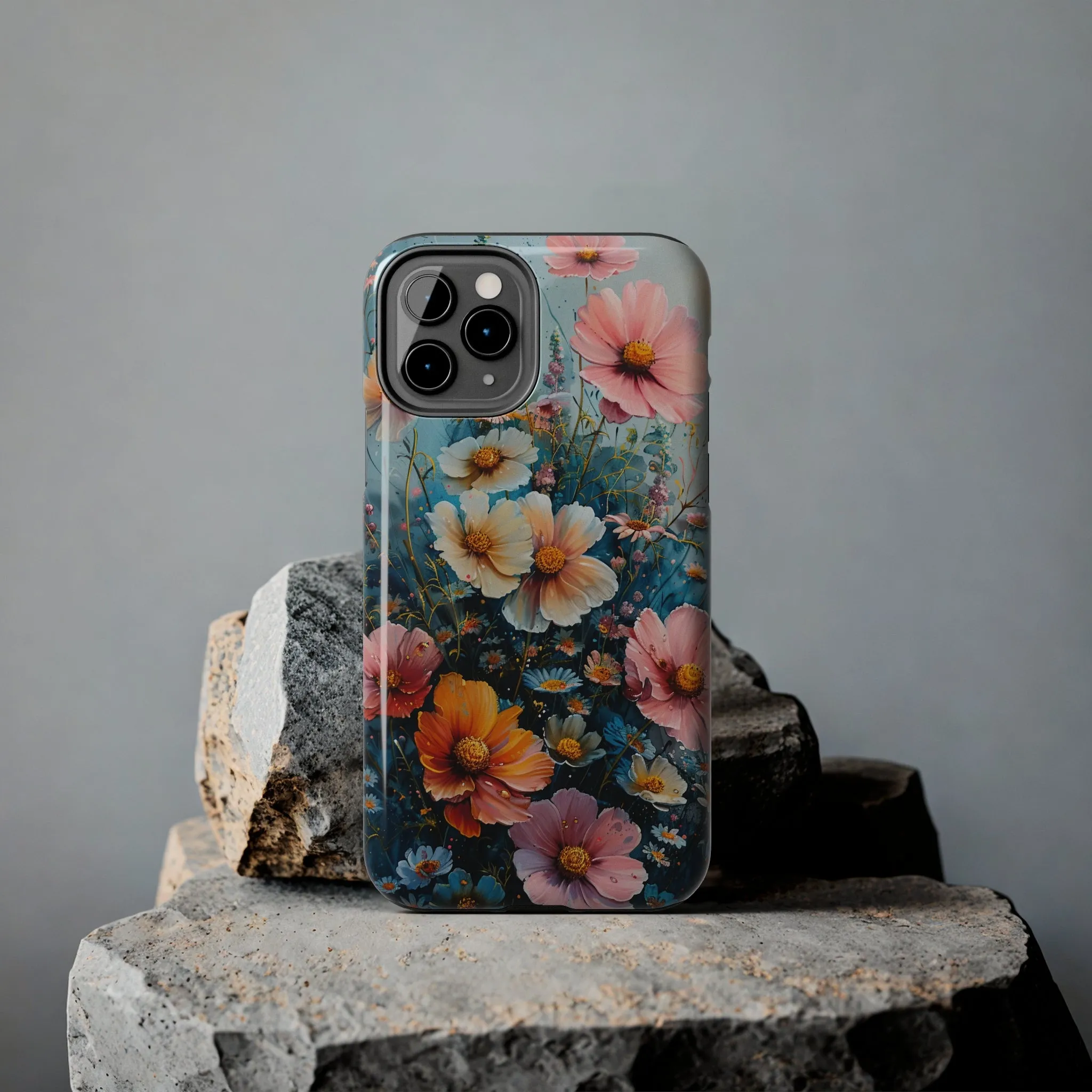 Floral iPhone Case, Vibrant Garden Flowers Protective Phone Cover, Designer Artistic Blossom Mobile Case, Unique Flower Gift Idea, Tough iPhone Case