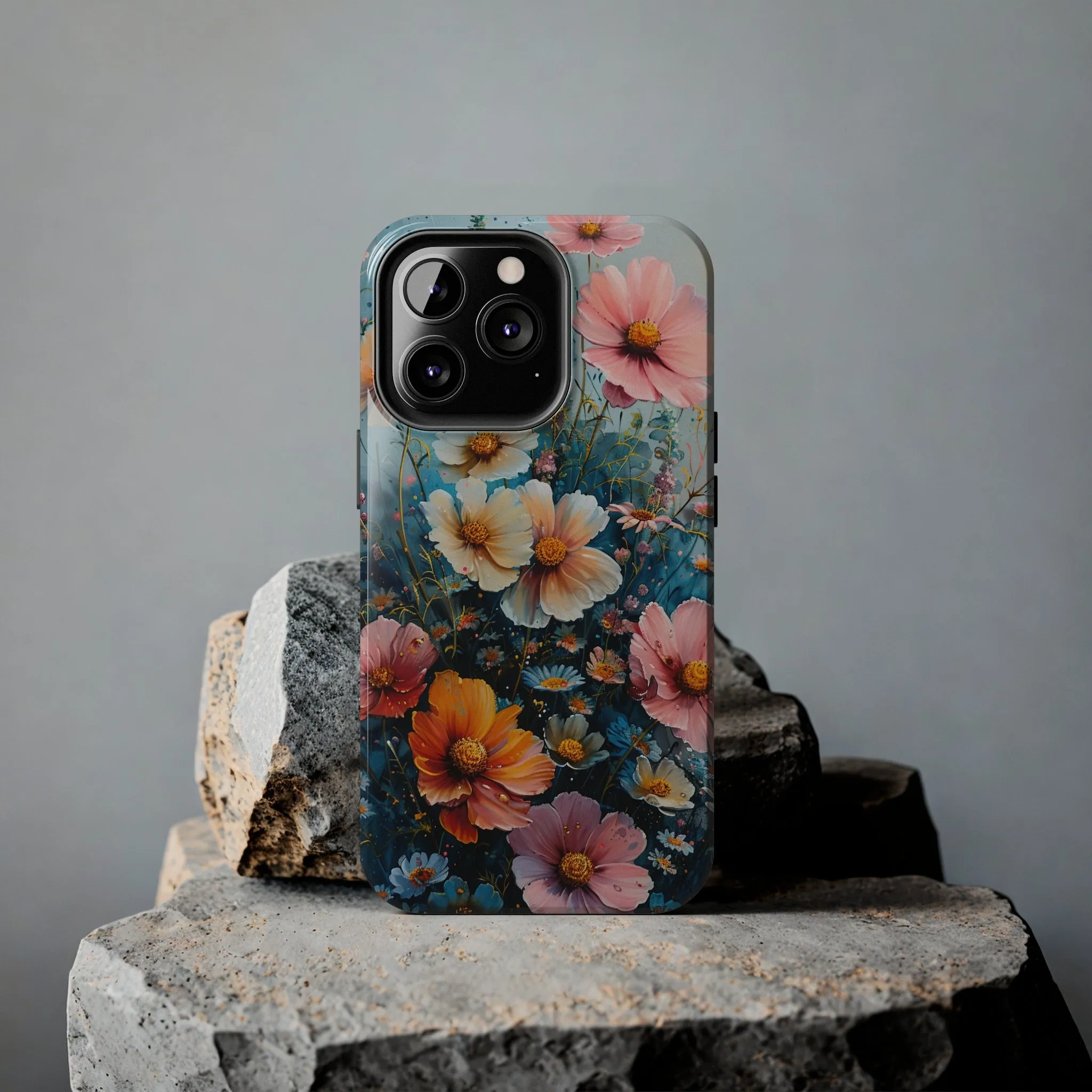 Floral iPhone Case, Vibrant Garden Flowers Protective Phone Cover, Designer Artistic Blossom Mobile Case, Unique Flower Gift Idea, Tough iPhone Case