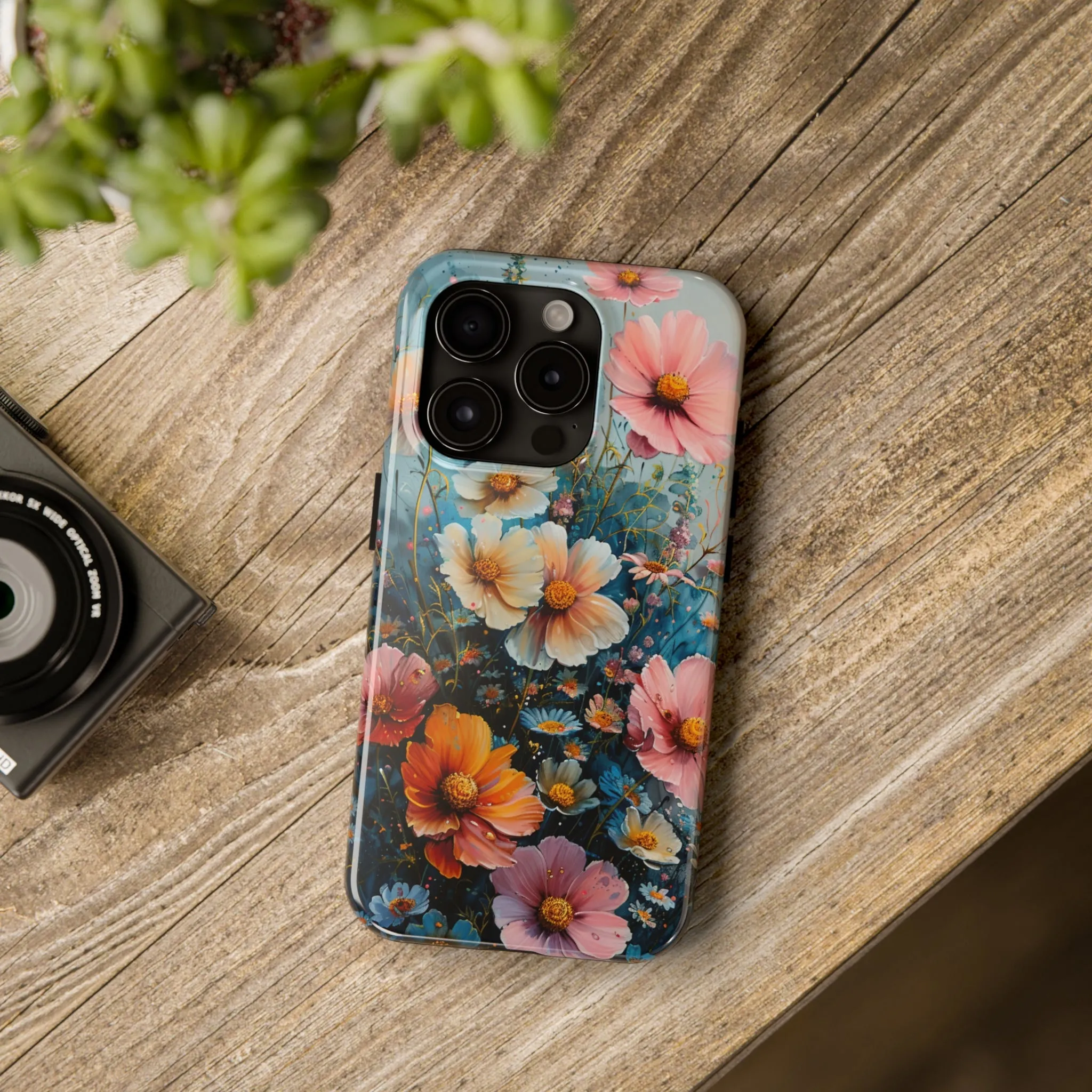 Floral iPhone Case, Vibrant Garden Flowers Protective Phone Cover, Designer Artistic Blossom Mobile Case, Unique Flower Gift Idea, Tough iPhone Case