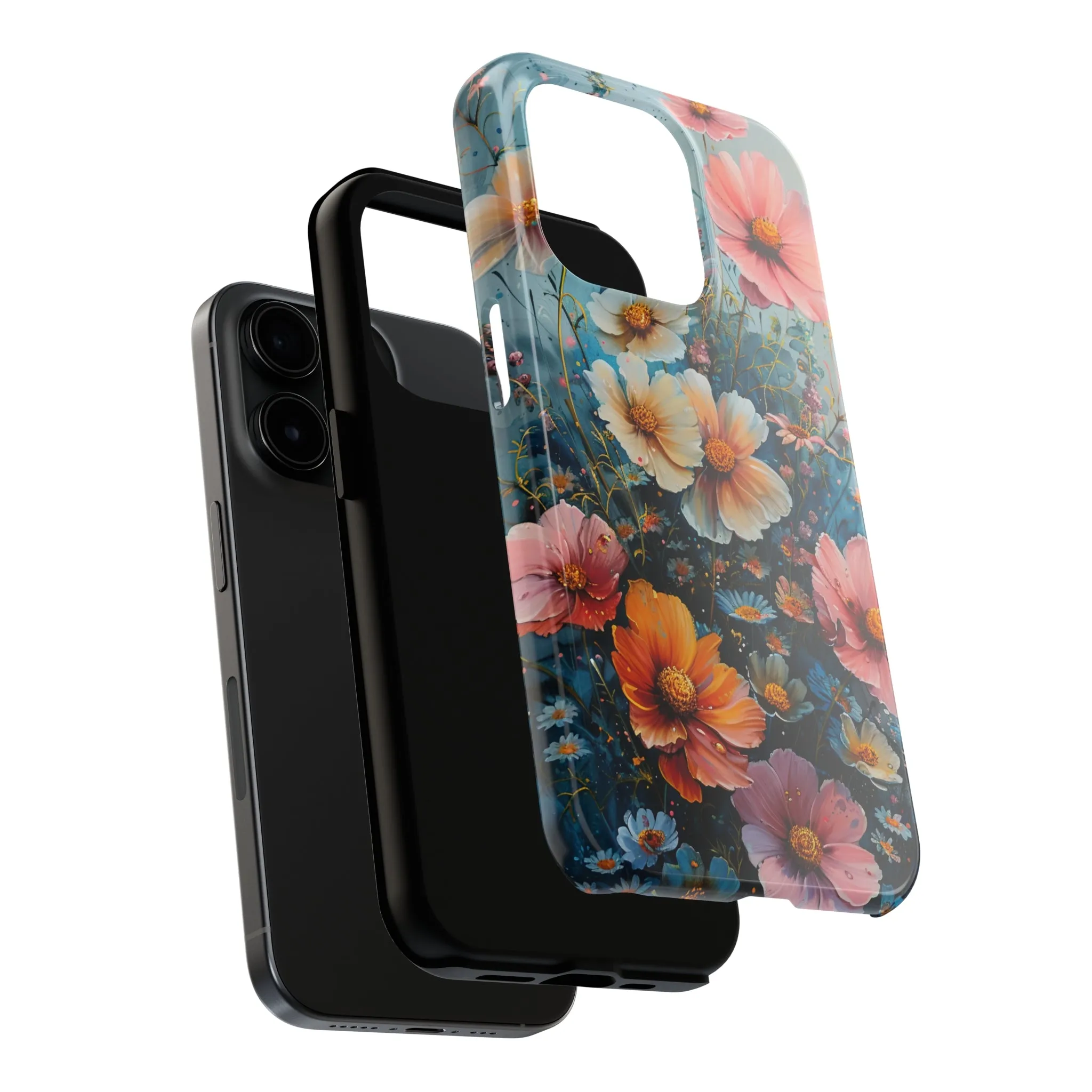 Floral iPhone Case, Vibrant Garden Flowers Protective Phone Cover, Designer Artistic Blossom Mobile Case, Unique Flower Gift Idea, Tough iPhone Case