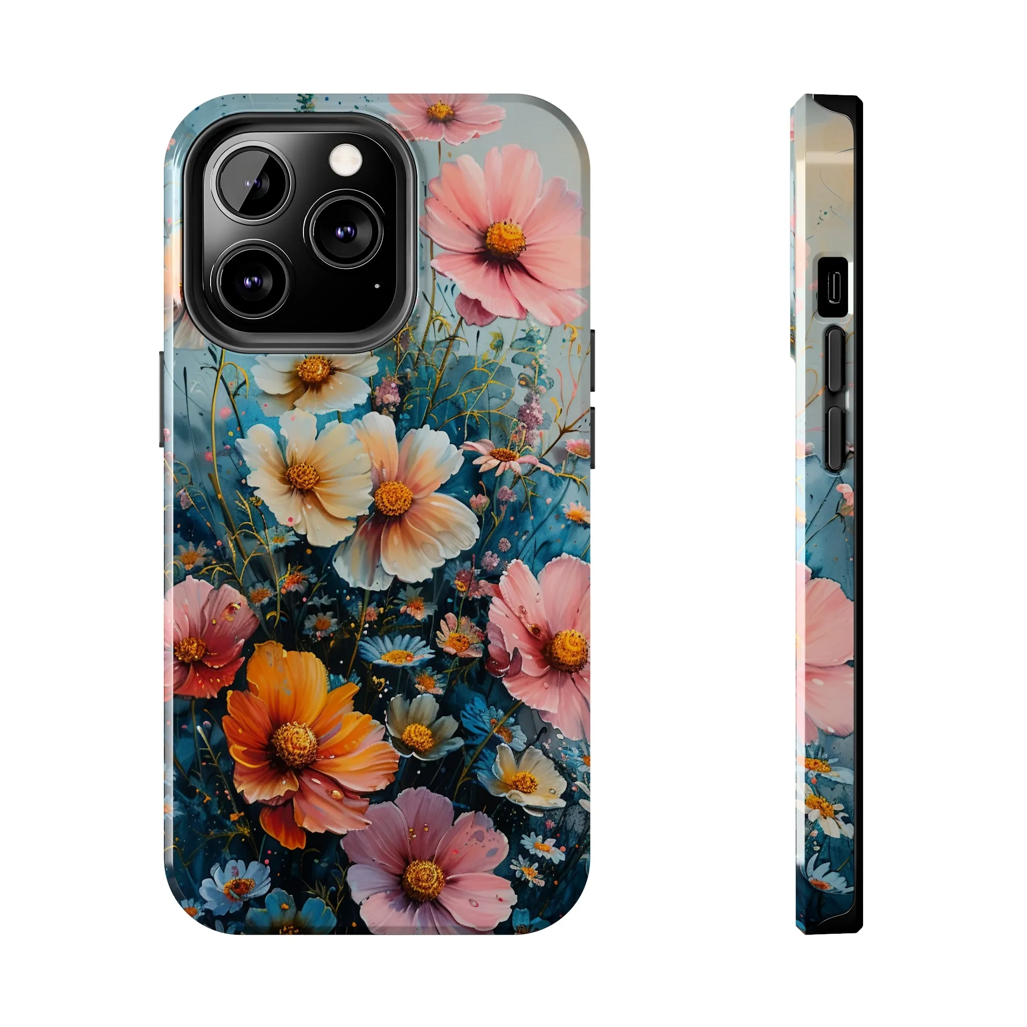 Floral iPhone Case, Vibrant Garden Flowers Protective Phone Cover, Designer Artistic Blossom Mobile Case, Unique Flower Gift Idea, Tough iPhone Case