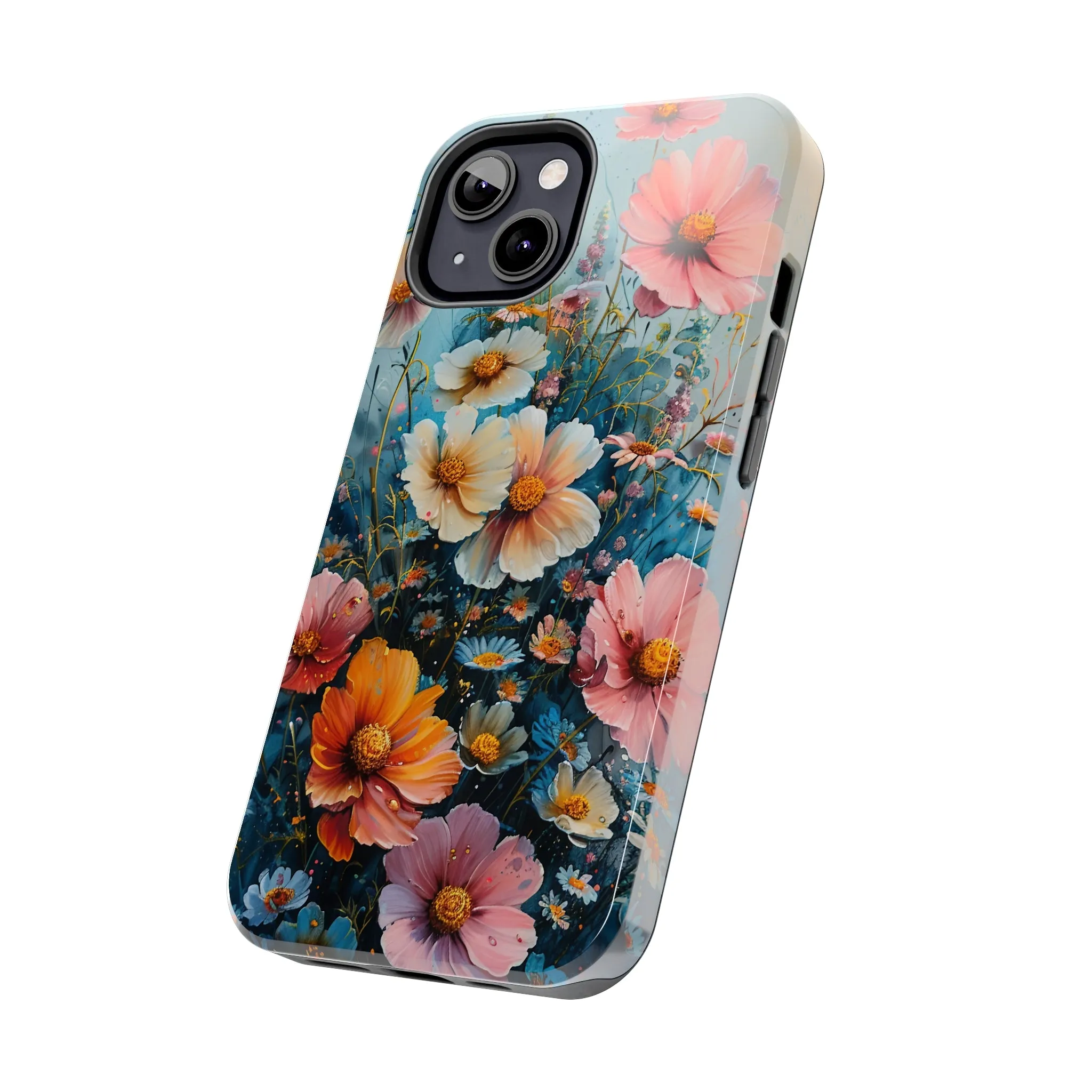 Floral iPhone Case, Vibrant Garden Flowers Protective Phone Cover, Designer Artistic Blossom Mobile Case, Unique Flower Gift Idea, Tough iPhone Case