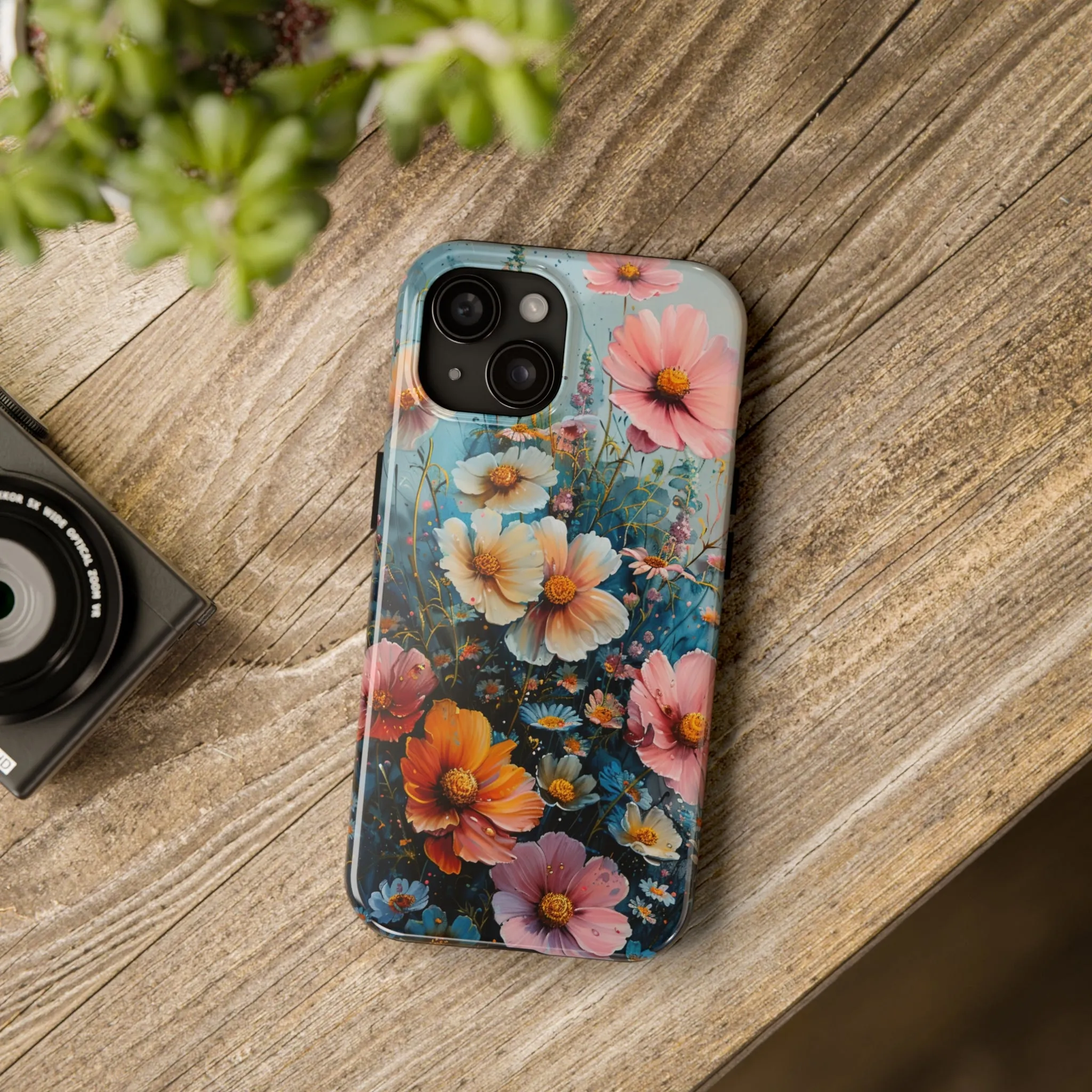 Floral iPhone Case, Vibrant Garden Flowers Protective Phone Cover, Designer Artistic Blossom Mobile Case, Unique Flower Gift Idea, Tough iPhone Case