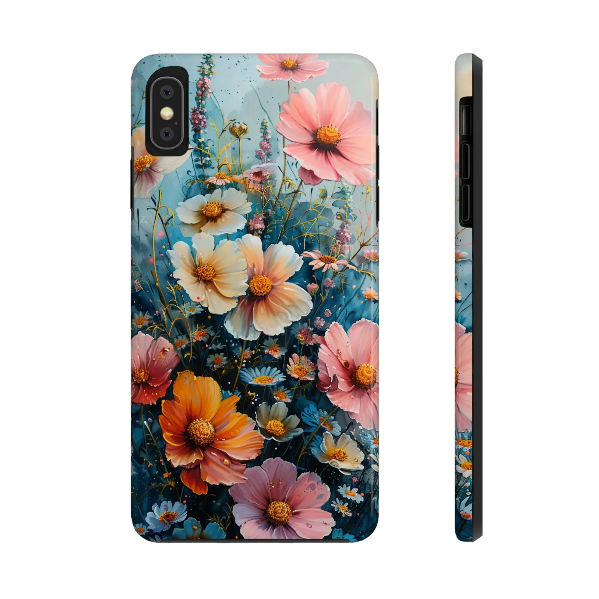 Floral iPhone Case, Vibrant Garden Flowers Protective Phone Cover, Designer Artistic Blossom Mobile Case, Unique Flower Gift Idea, Tough iPhone Case