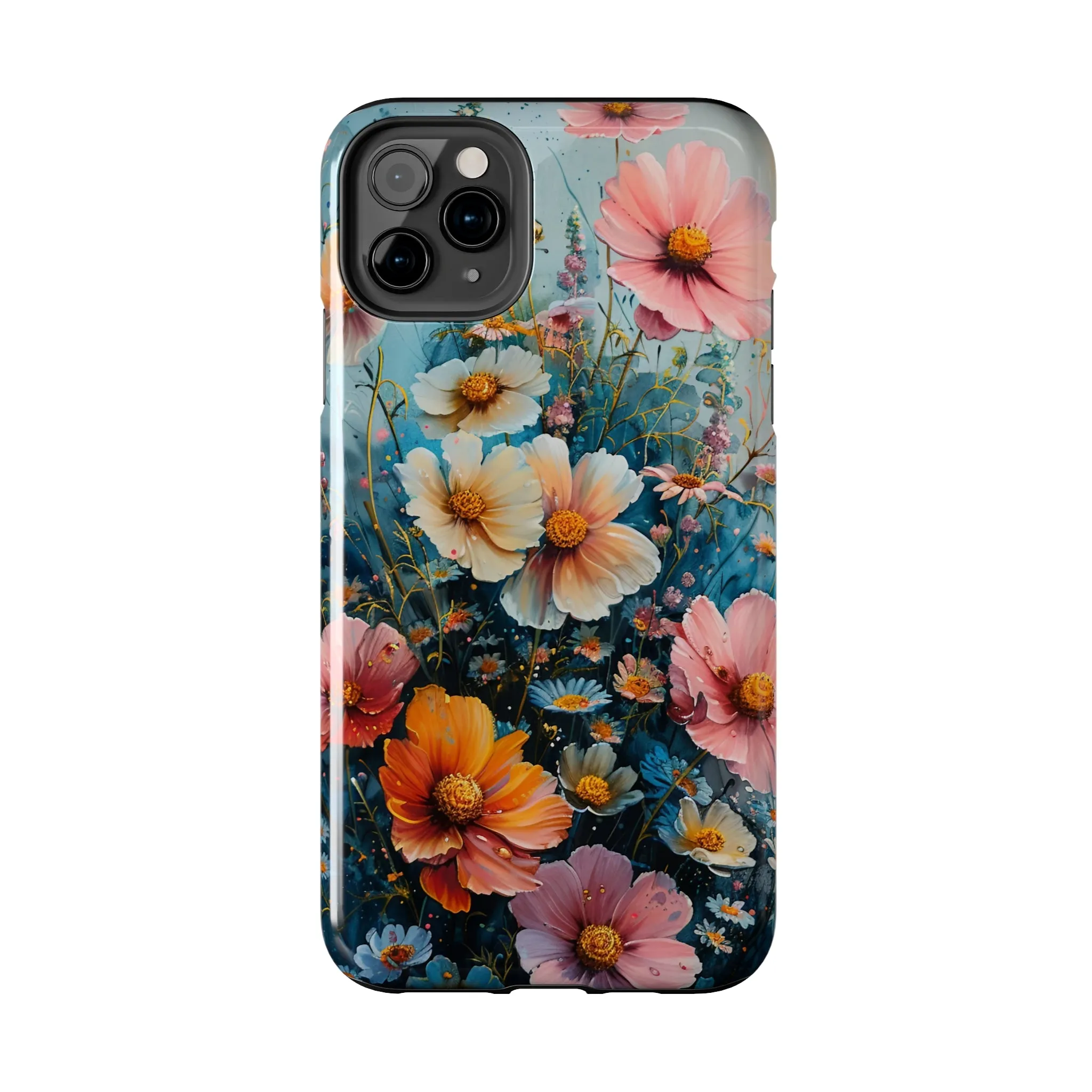 Floral iPhone Case, Vibrant Garden Flowers Protective Phone Cover, Designer Artistic Blossom Mobile Case, Unique Flower Gift Idea, Tough iPhone Case