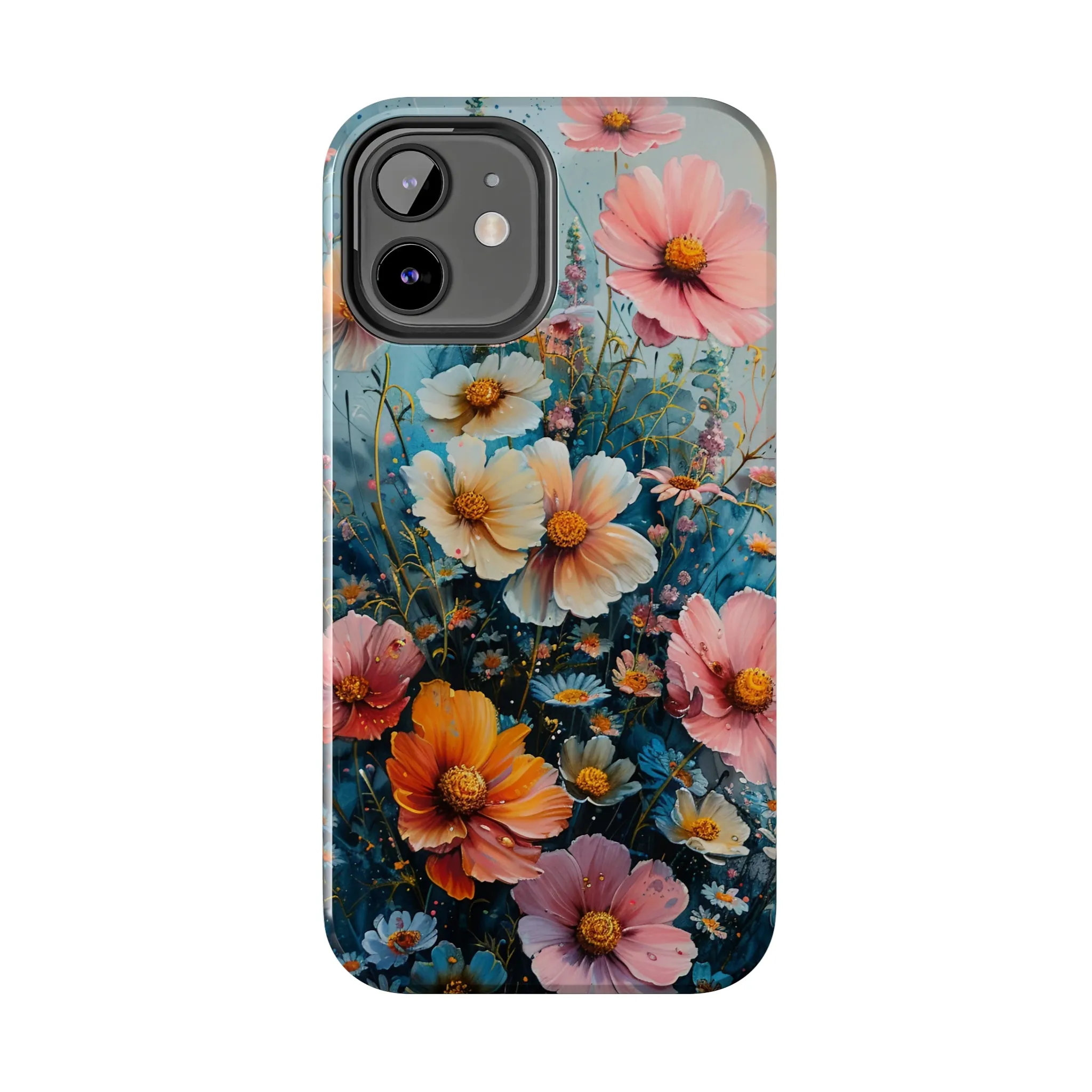 Floral iPhone Case, Vibrant Garden Flowers Protective Phone Cover, Designer Artistic Blossom Mobile Case, Unique Flower Gift Idea, Tough iPhone Case