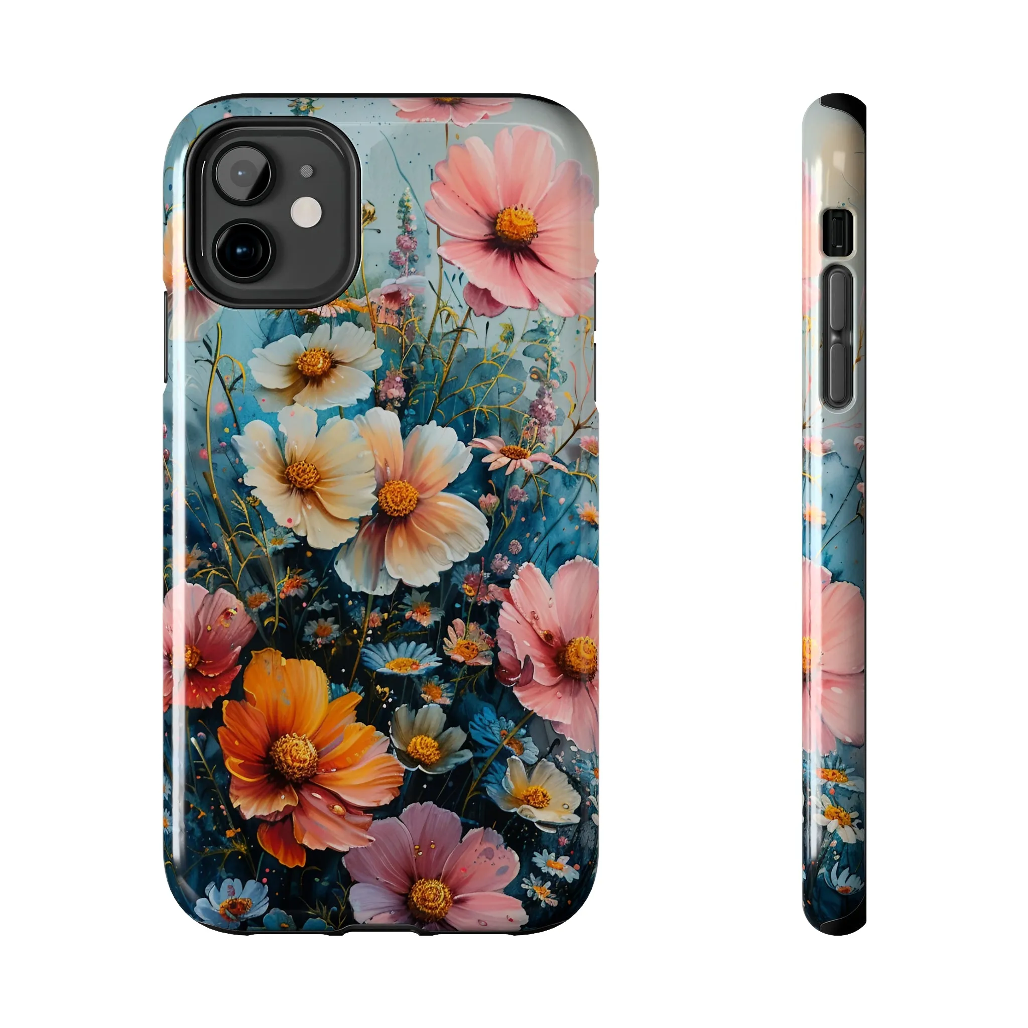 Floral iPhone Case, Vibrant Garden Flowers Protective Phone Cover, Designer Artistic Blossom Mobile Case, Unique Flower Gift Idea, Tough iPhone Case