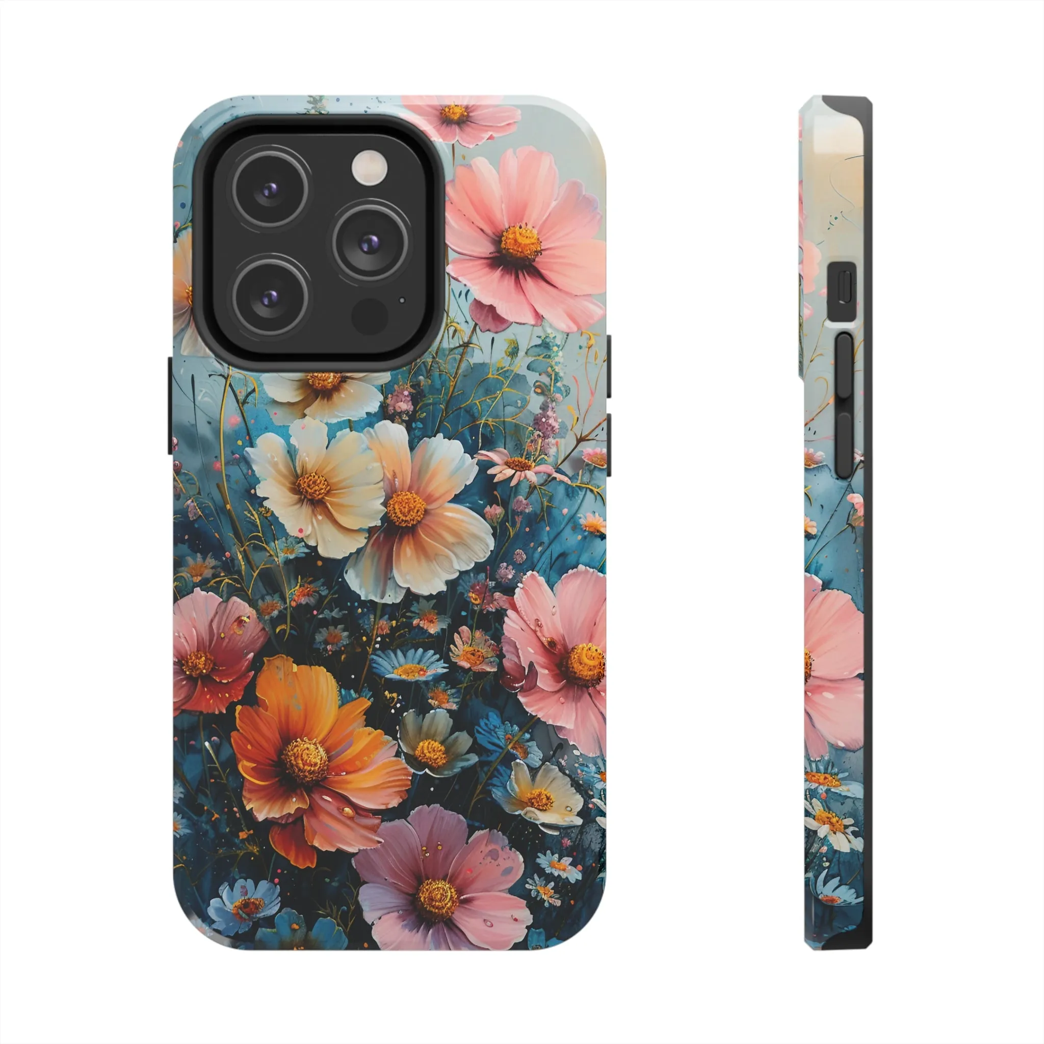 Floral iPhone Case, Vibrant Garden Flowers Protective Phone Cover, Designer Artistic Blossom Mobile Case, Unique Flower Gift Idea, Tough iPhone Case