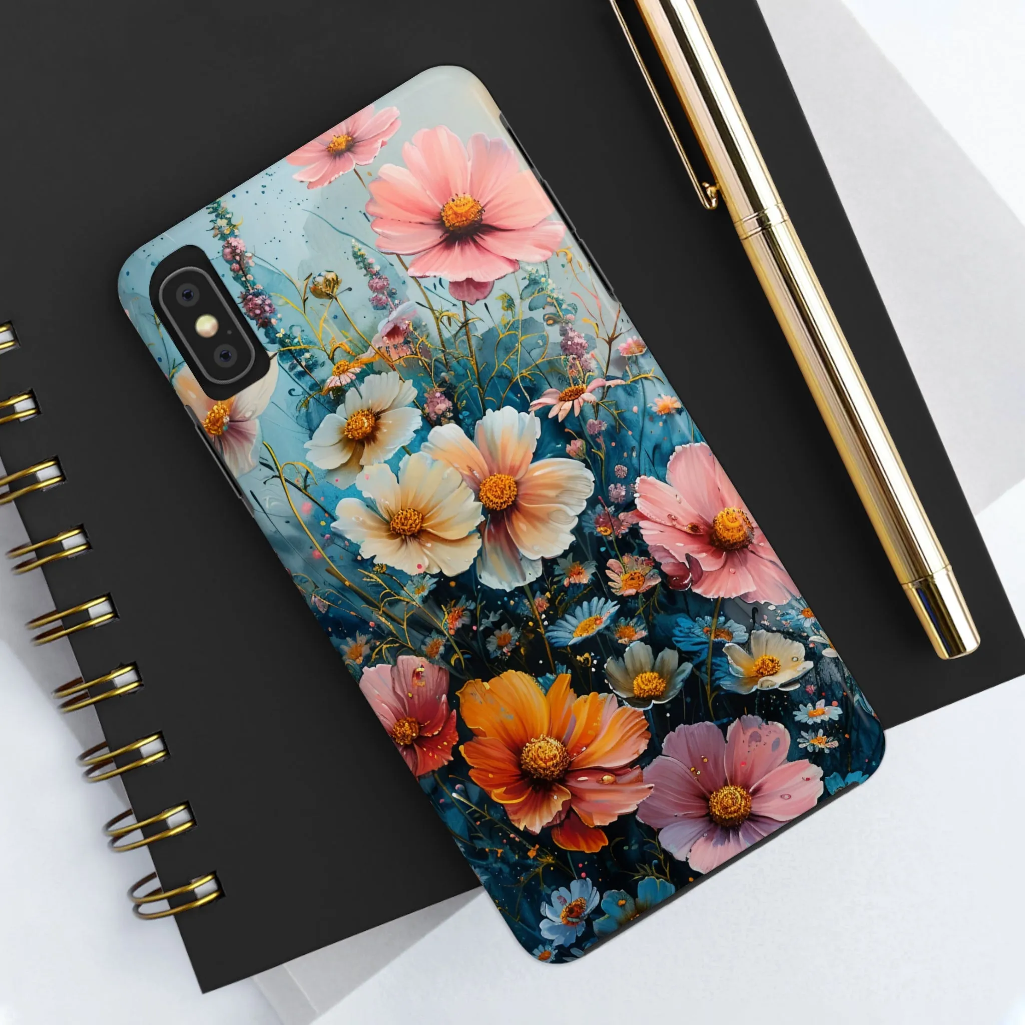 Floral iPhone Case, Vibrant Garden Flowers Protective Phone Cover, Designer Artistic Blossom Mobile Case, Unique Flower Gift Idea, Tough iPhone Case