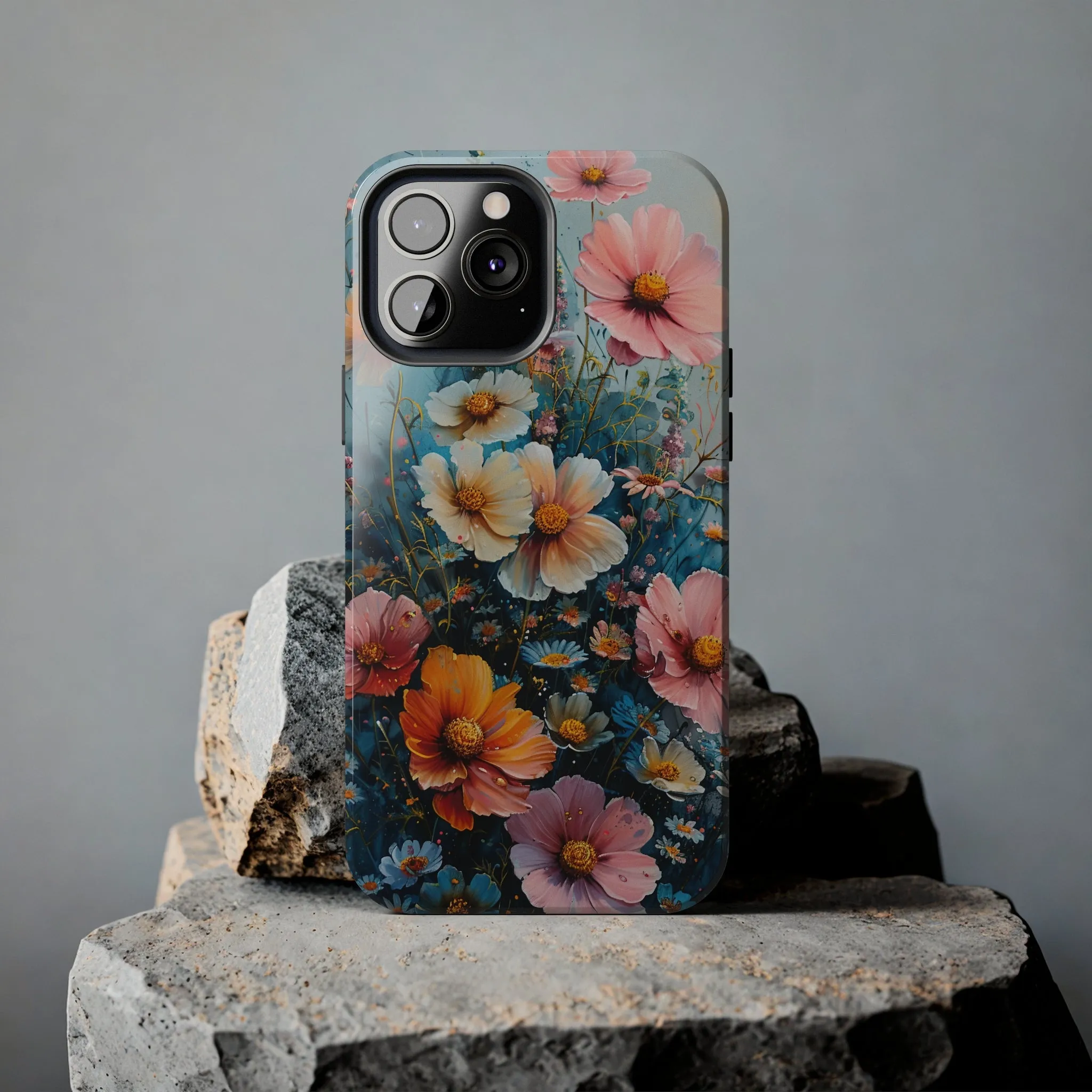 Floral iPhone Case, Vibrant Garden Flowers Protective Phone Cover, Designer Artistic Blossom Mobile Case, Unique Flower Gift Idea, Tough iPhone Case