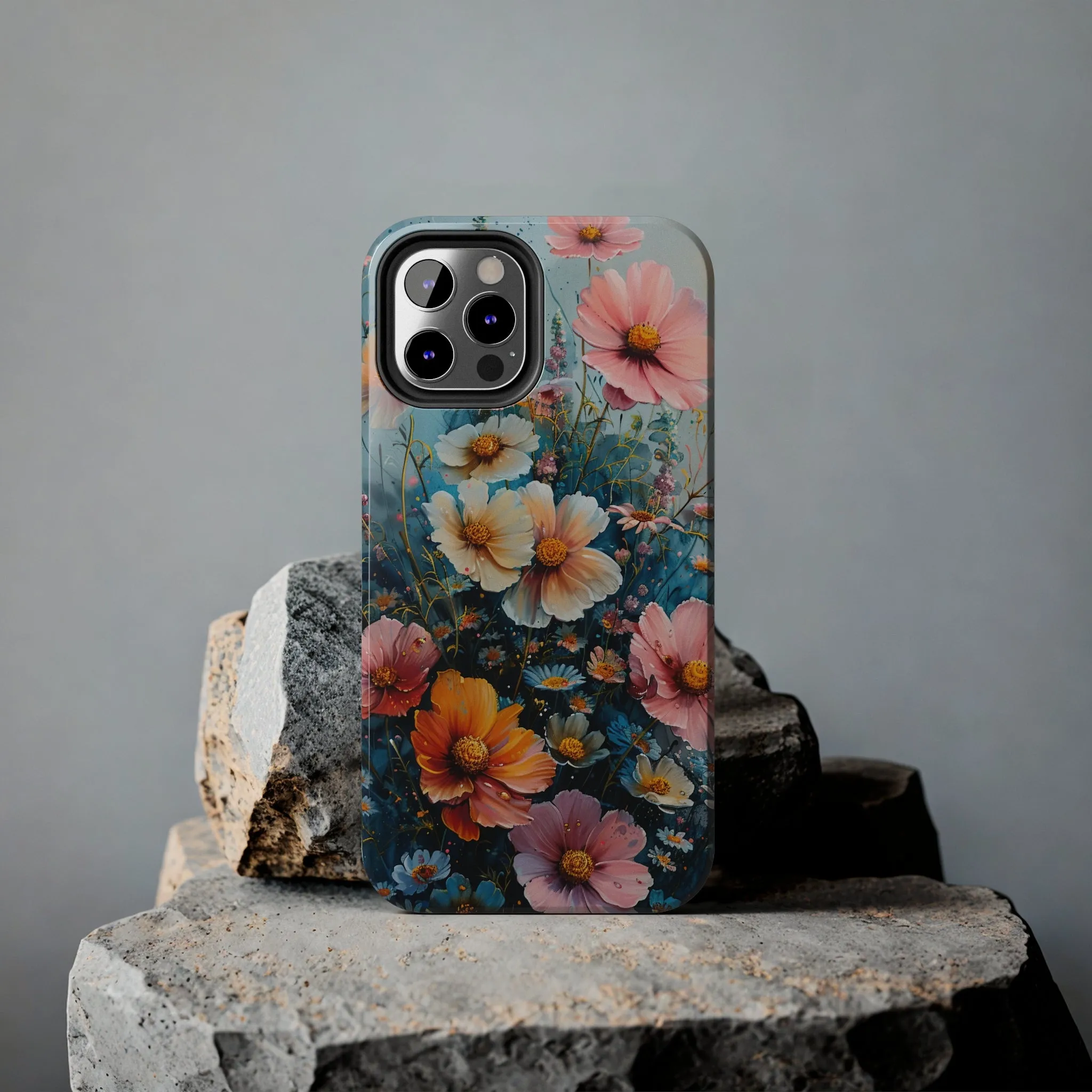 Floral iPhone Case, Vibrant Garden Flowers Protective Phone Cover, Designer Artistic Blossom Mobile Case, Unique Flower Gift Idea, Tough iPhone Case