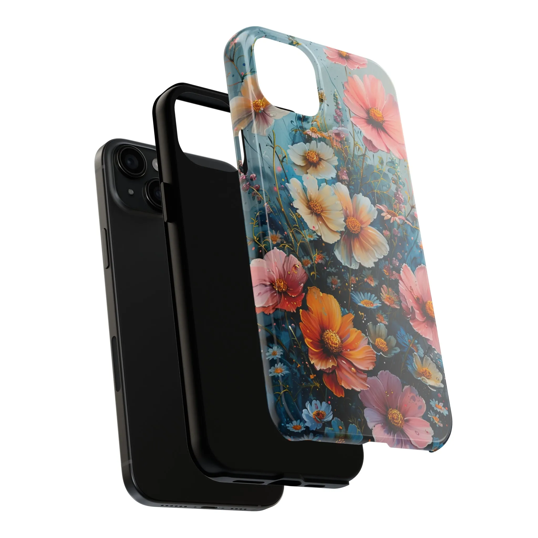 Floral iPhone Case, Vibrant Garden Flowers Protective Phone Cover, Designer Artistic Blossom Mobile Case, Unique Flower Gift Idea, Tough iPhone Case