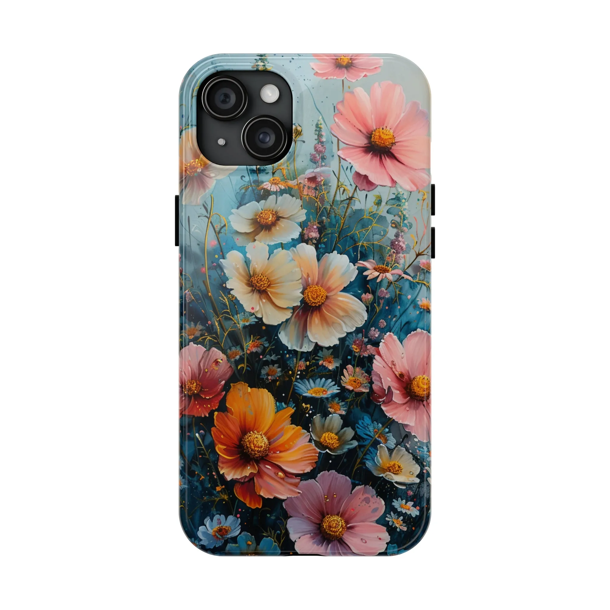 Floral iPhone Case, Vibrant Garden Flowers Protective Phone Cover, Designer Artistic Blossom Mobile Case, Unique Flower Gift Idea, Tough iPhone Case