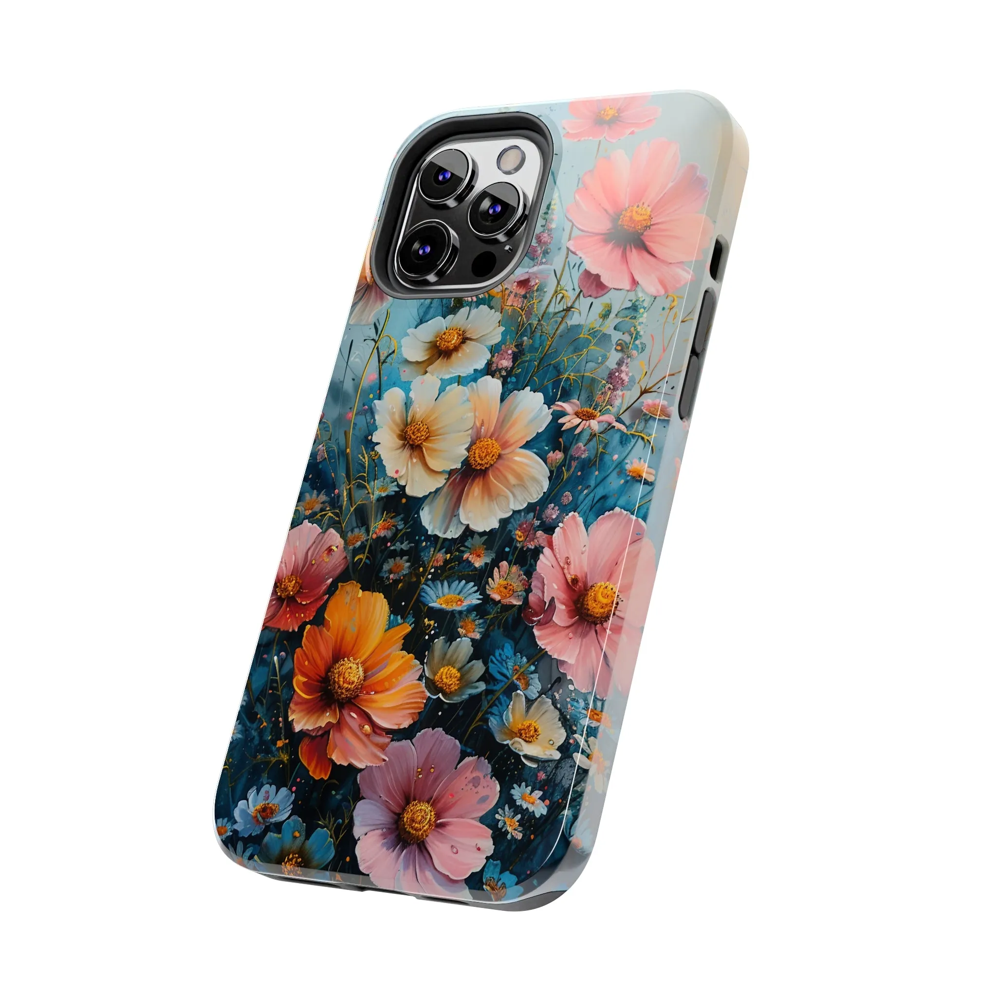 Floral iPhone Case, Vibrant Garden Flowers Protective Phone Cover, Designer Artistic Blossom Mobile Case, Unique Flower Gift Idea, Tough iPhone Case