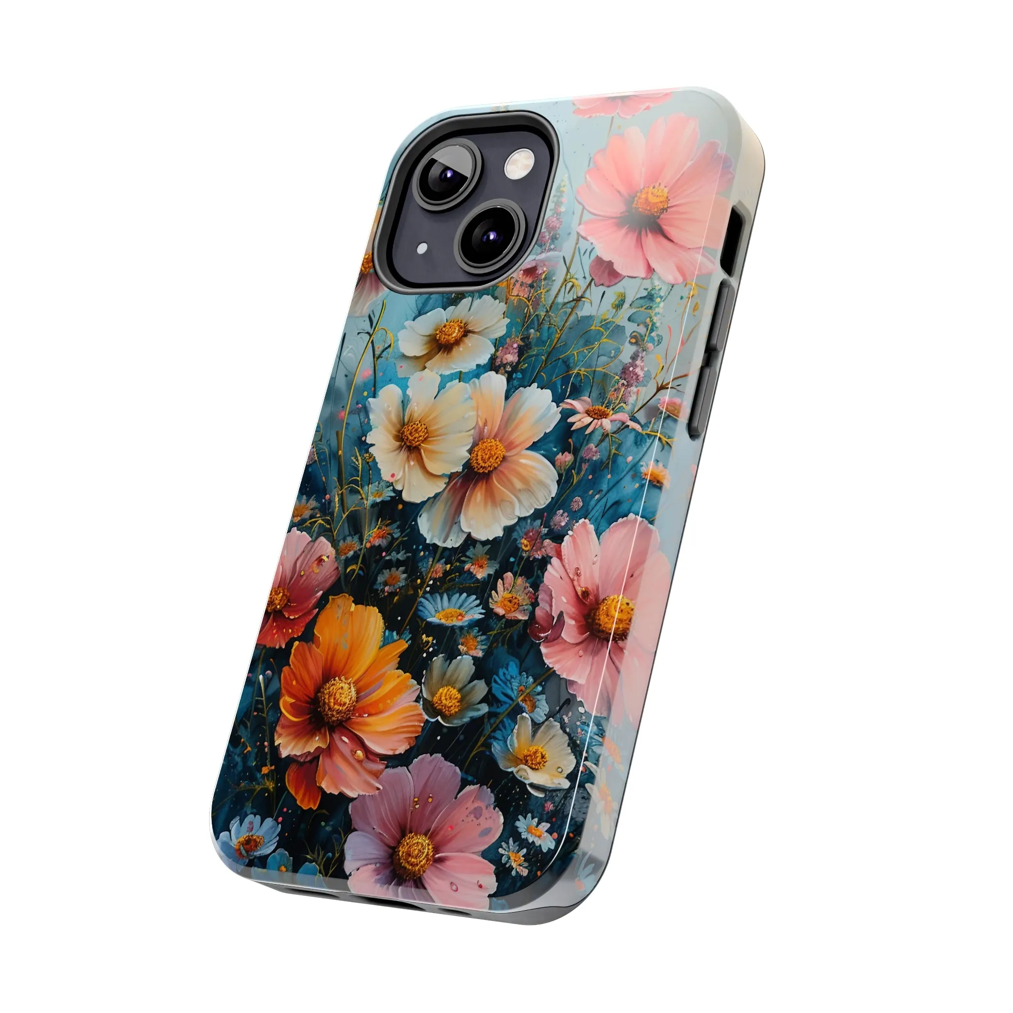 Floral iPhone Case, Vibrant Garden Flowers Protective Phone Cover, Designer Artistic Blossom Mobile Case, Unique Flower Gift Idea, Tough iPhone Case