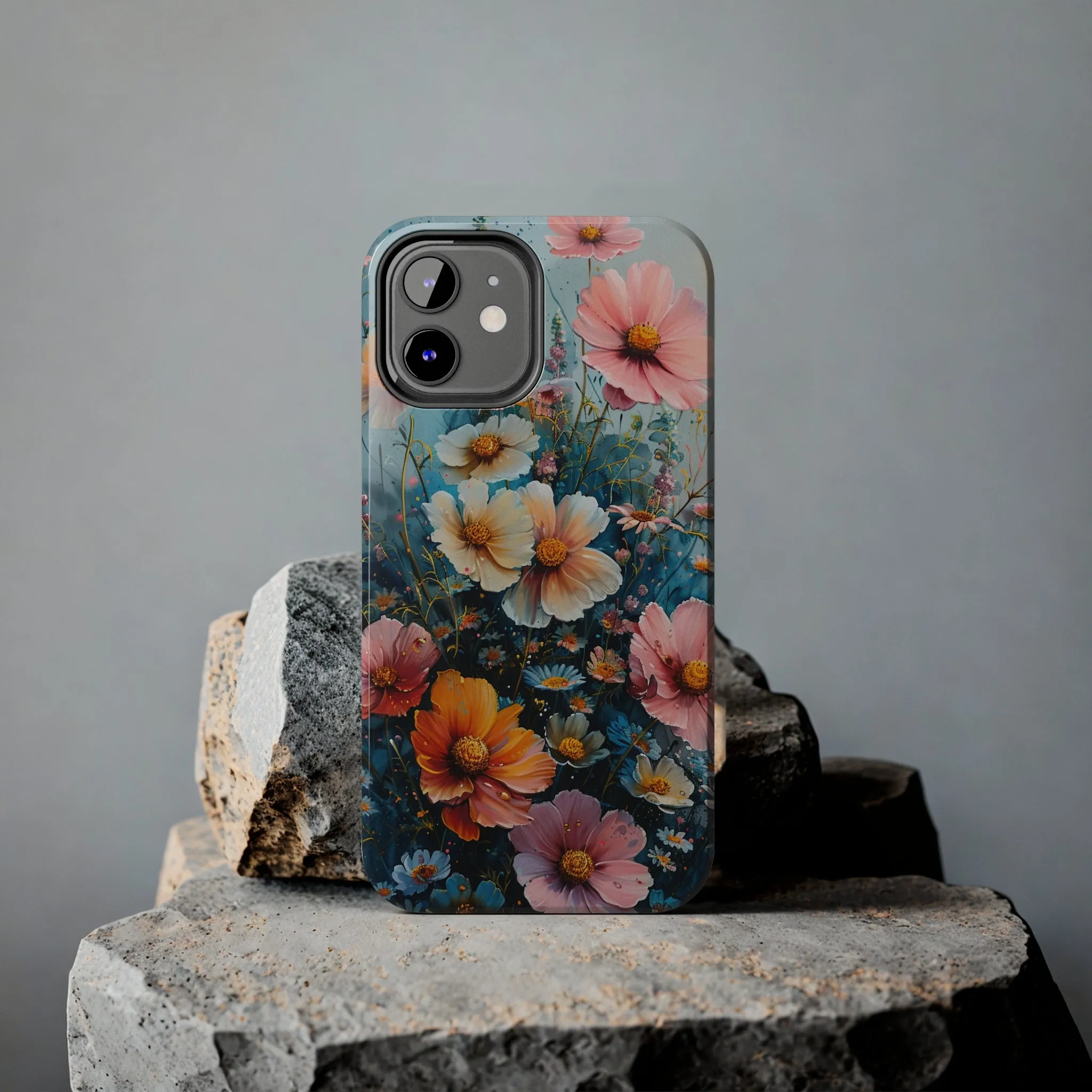 Floral iPhone Case, Vibrant Garden Flowers Protective Phone Cover, Designer Artistic Blossom Mobile Case, Unique Flower Gift Idea, Tough iPhone Case