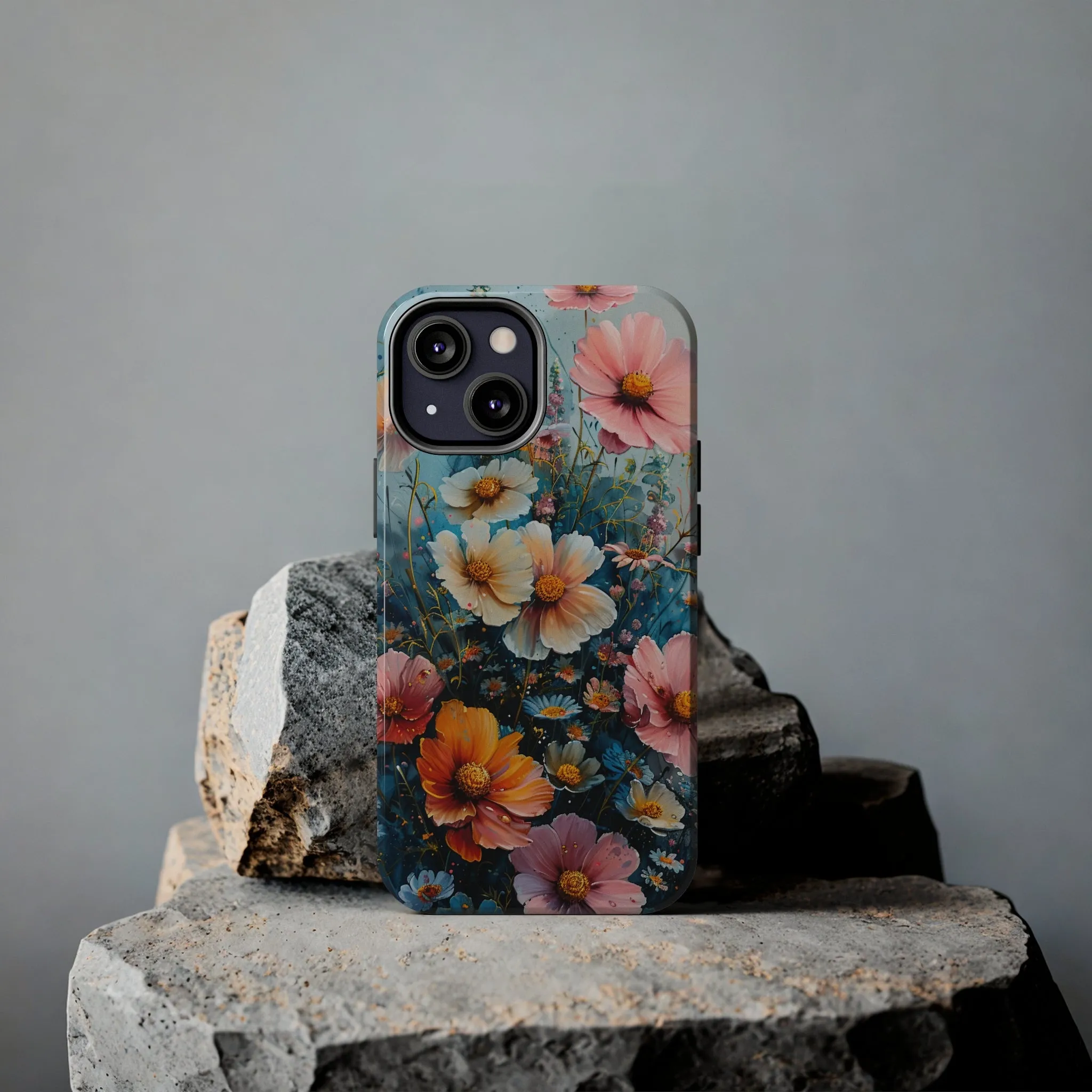 Floral iPhone Case, Vibrant Garden Flowers Protective Phone Cover, Designer Artistic Blossom Mobile Case, Unique Flower Gift Idea, Tough iPhone Case