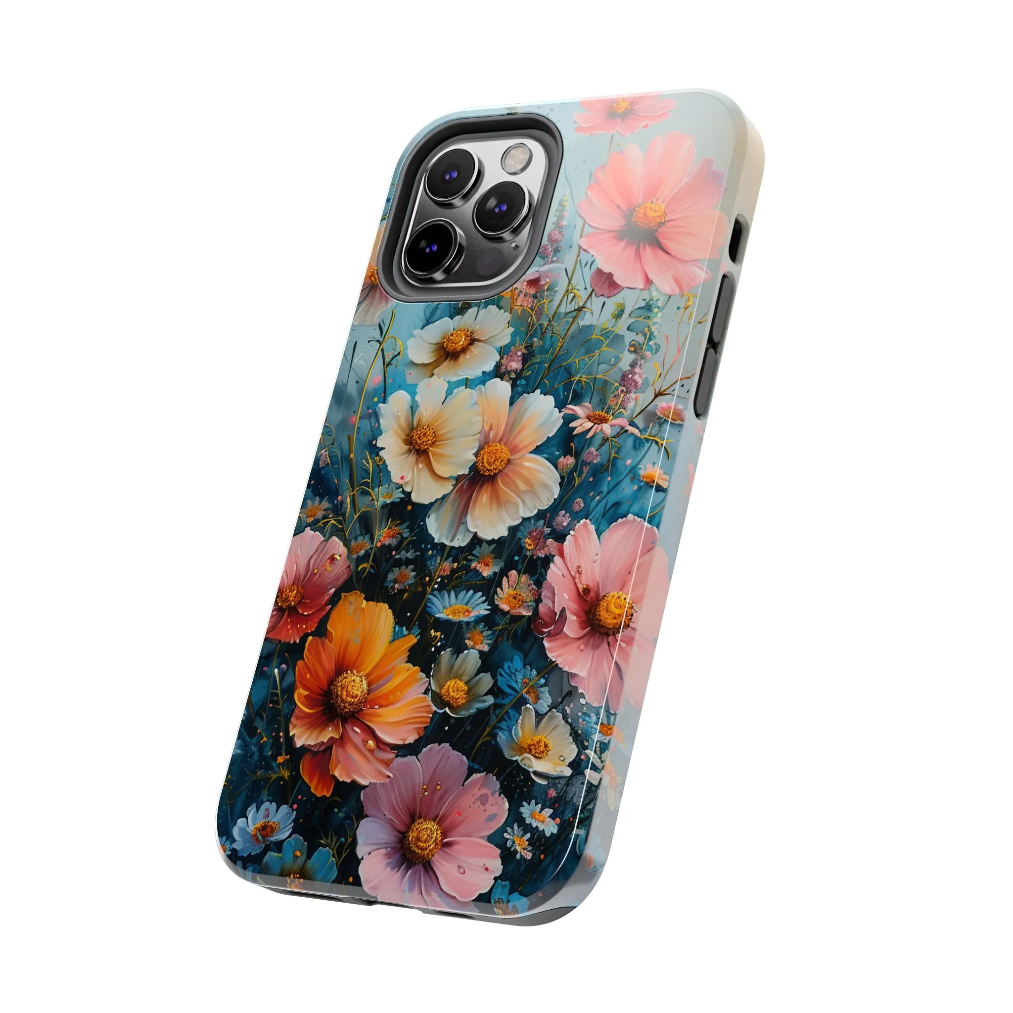 Floral iPhone Case, Vibrant Garden Flowers Protective Phone Cover, Designer Artistic Blossom Mobile Case, Unique Flower Gift Idea, Tough iPhone Case