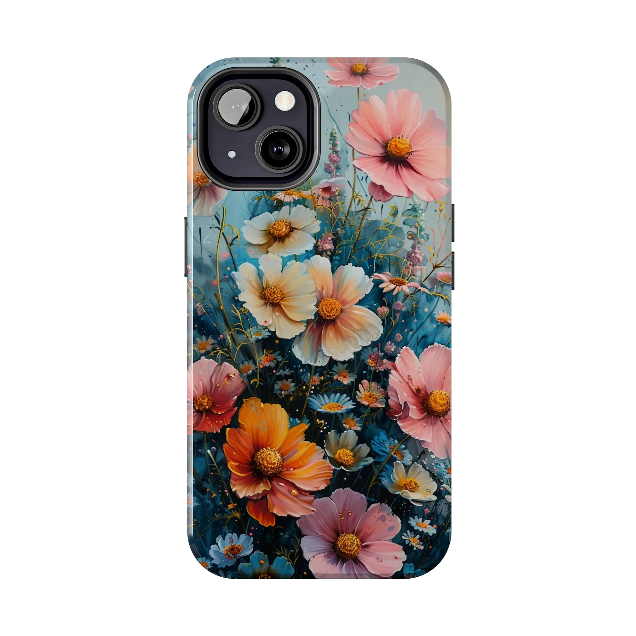 Floral iPhone Case, Vibrant Garden Flowers Protective Phone Cover, Designer Artistic Blossom Mobile Case, Unique Flower Gift Idea, Tough iPhone Case