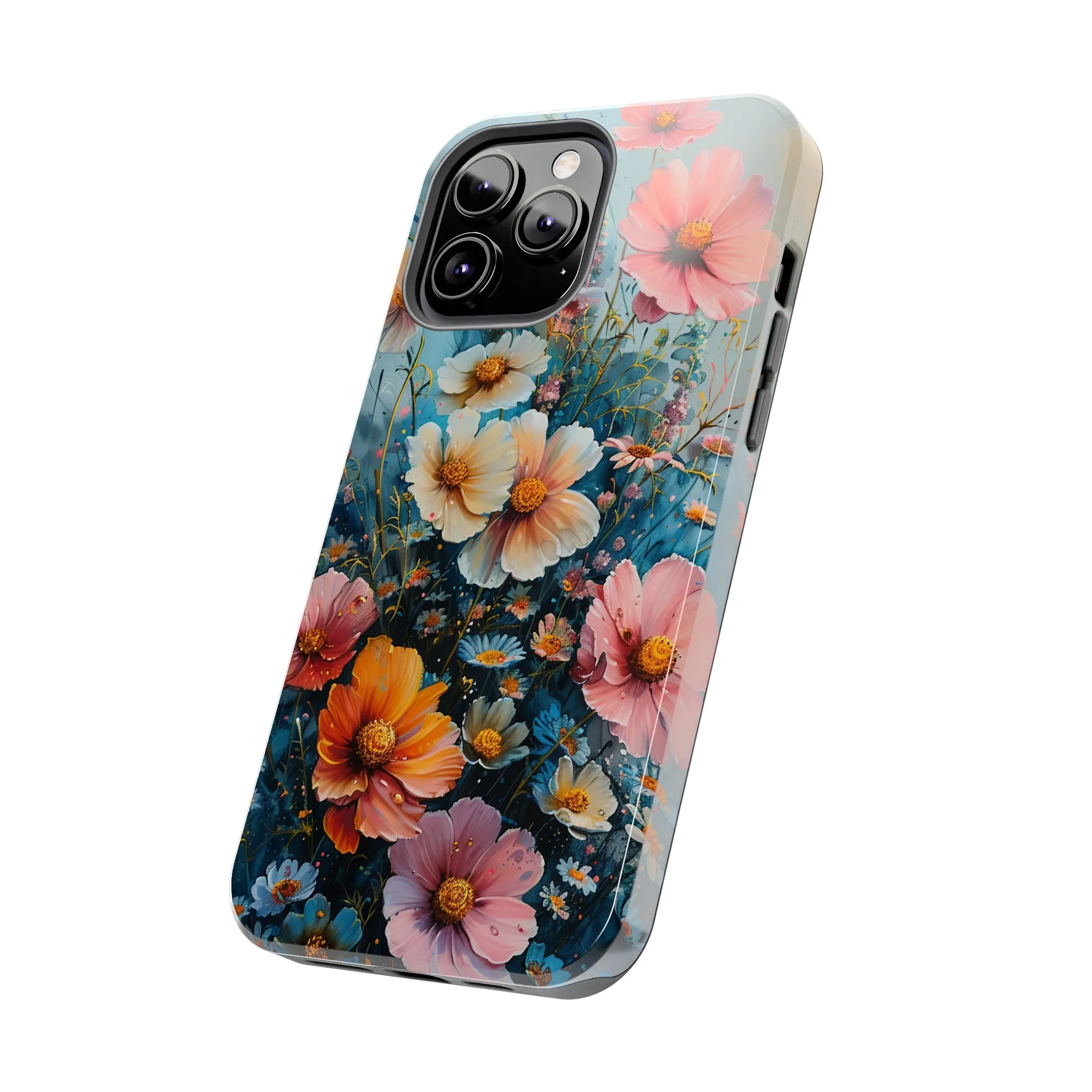 Floral iPhone Case, Vibrant Garden Flowers Protective Phone Cover, Designer Artistic Blossom Mobile Case, Unique Flower Gift Idea, Tough iPhone Case