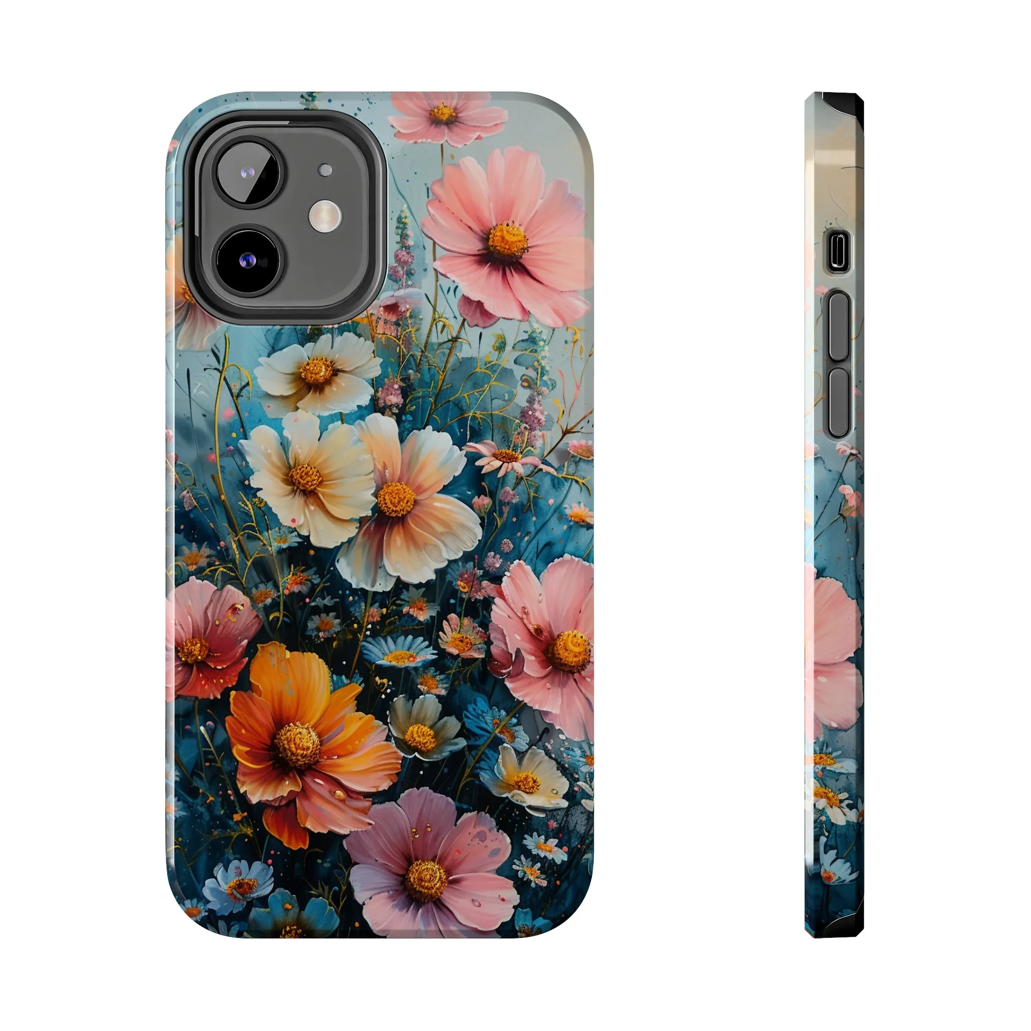 Floral iPhone Case, Vibrant Garden Flowers Protective Phone Cover, Designer Artistic Blossom Mobile Case, Unique Flower Gift Idea, Tough iPhone Case