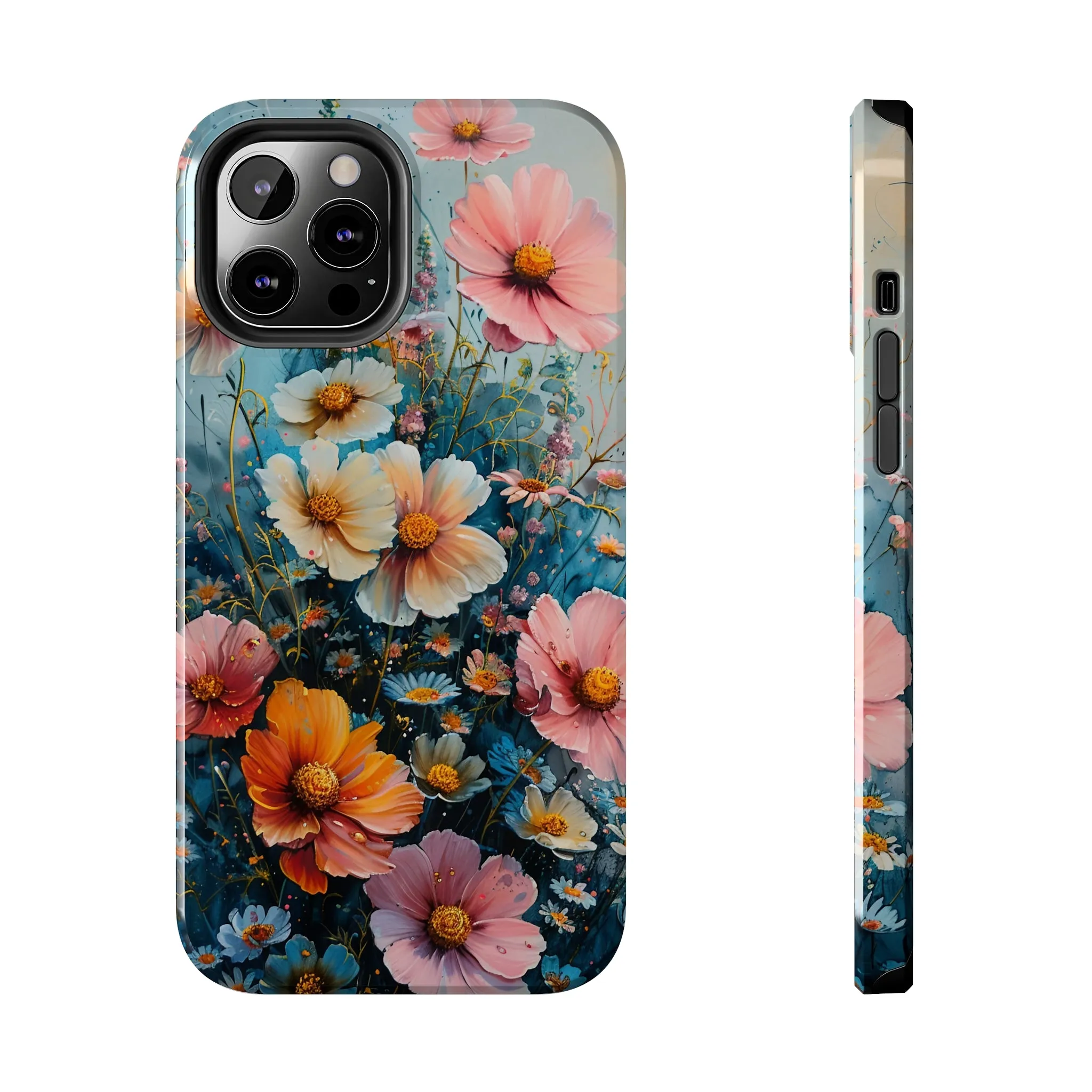 Floral iPhone Case, Vibrant Garden Flowers Protective Phone Cover, Designer Artistic Blossom Mobile Case, Unique Flower Gift Idea, Tough iPhone Case