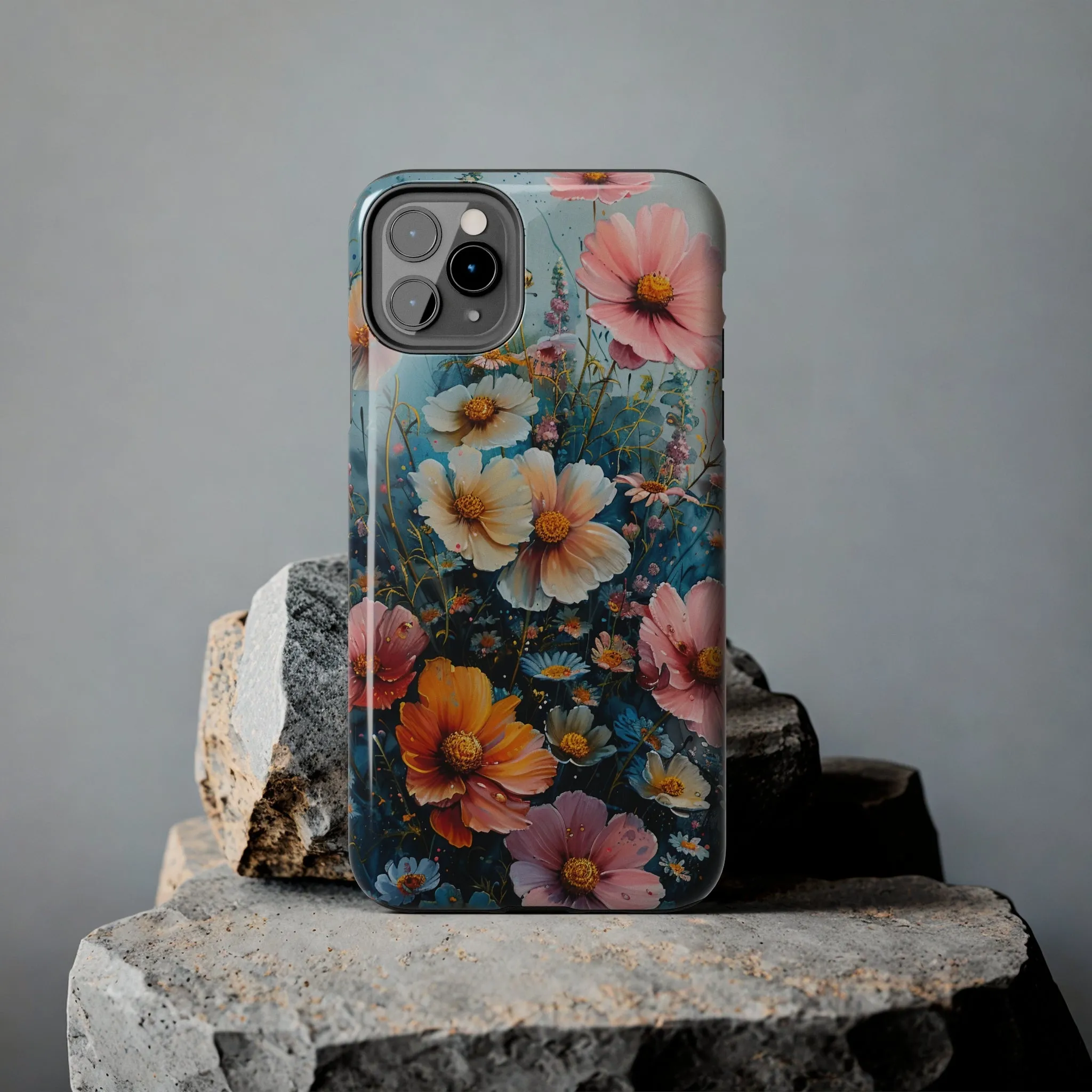 Floral iPhone Case, Vibrant Garden Flowers Protective Phone Cover, Designer Artistic Blossom Mobile Case, Unique Flower Gift Idea, Tough iPhone Case