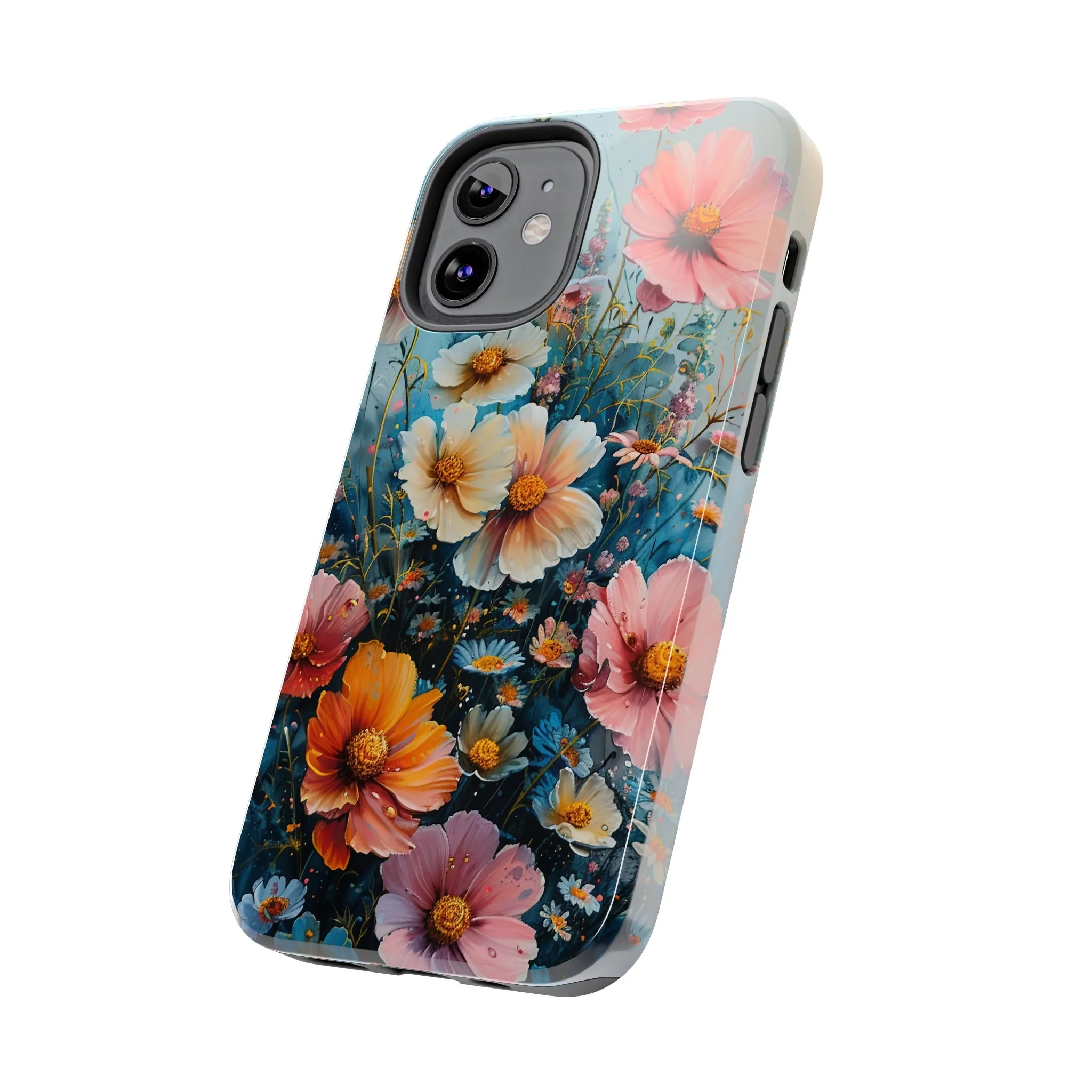 Floral iPhone Case, Vibrant Garden Flowers Protective Phone Cover, Designer Artistic Blossom Mobile Case, Unique Flower Gift Idea, Tough iPhone Case