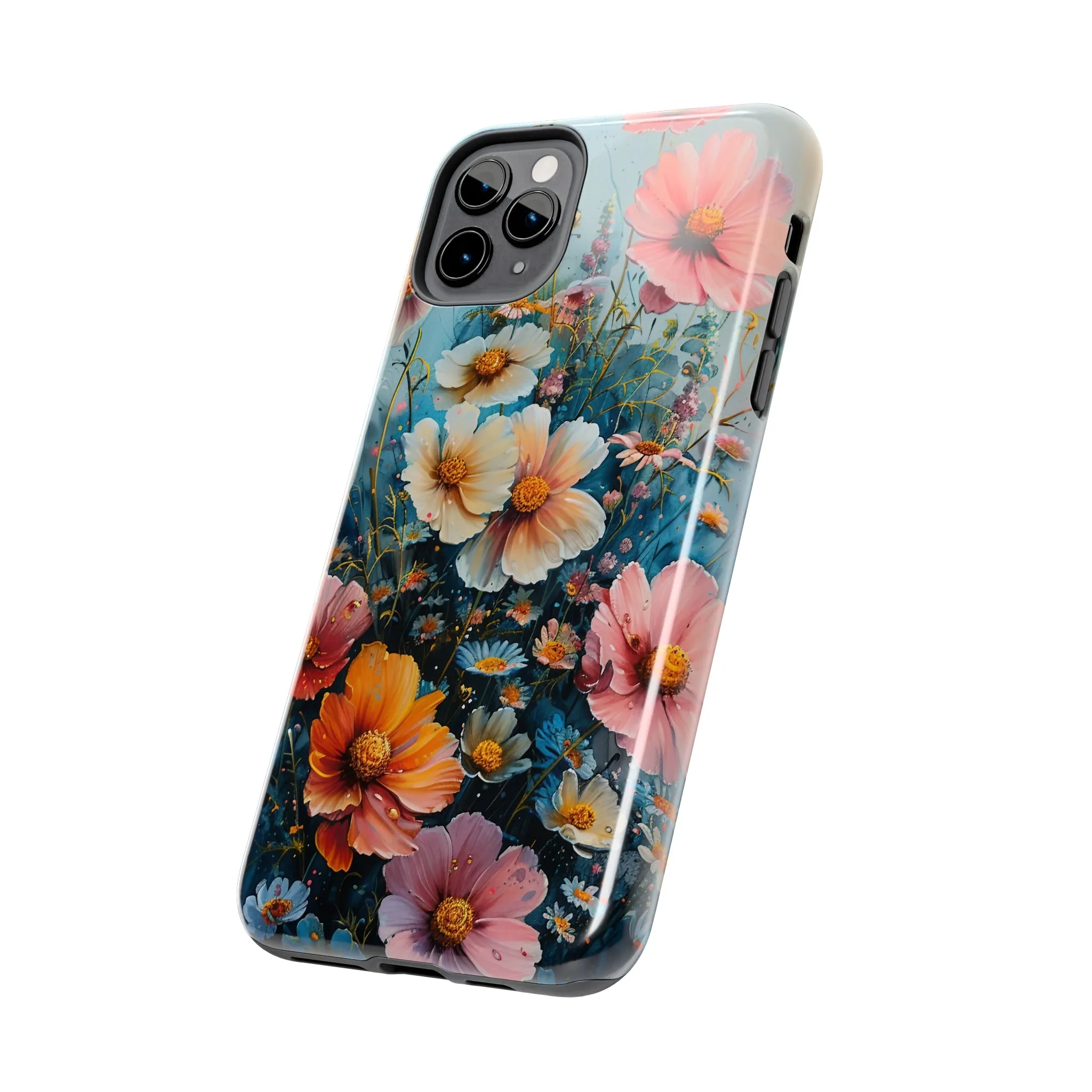 Floral iPhone Case, Vibrant Garden Flowers Protective Phone Cover, Designer Artistic Blossom Mobile Case, Unique Flower Gift Idea, Tough iPhone Case