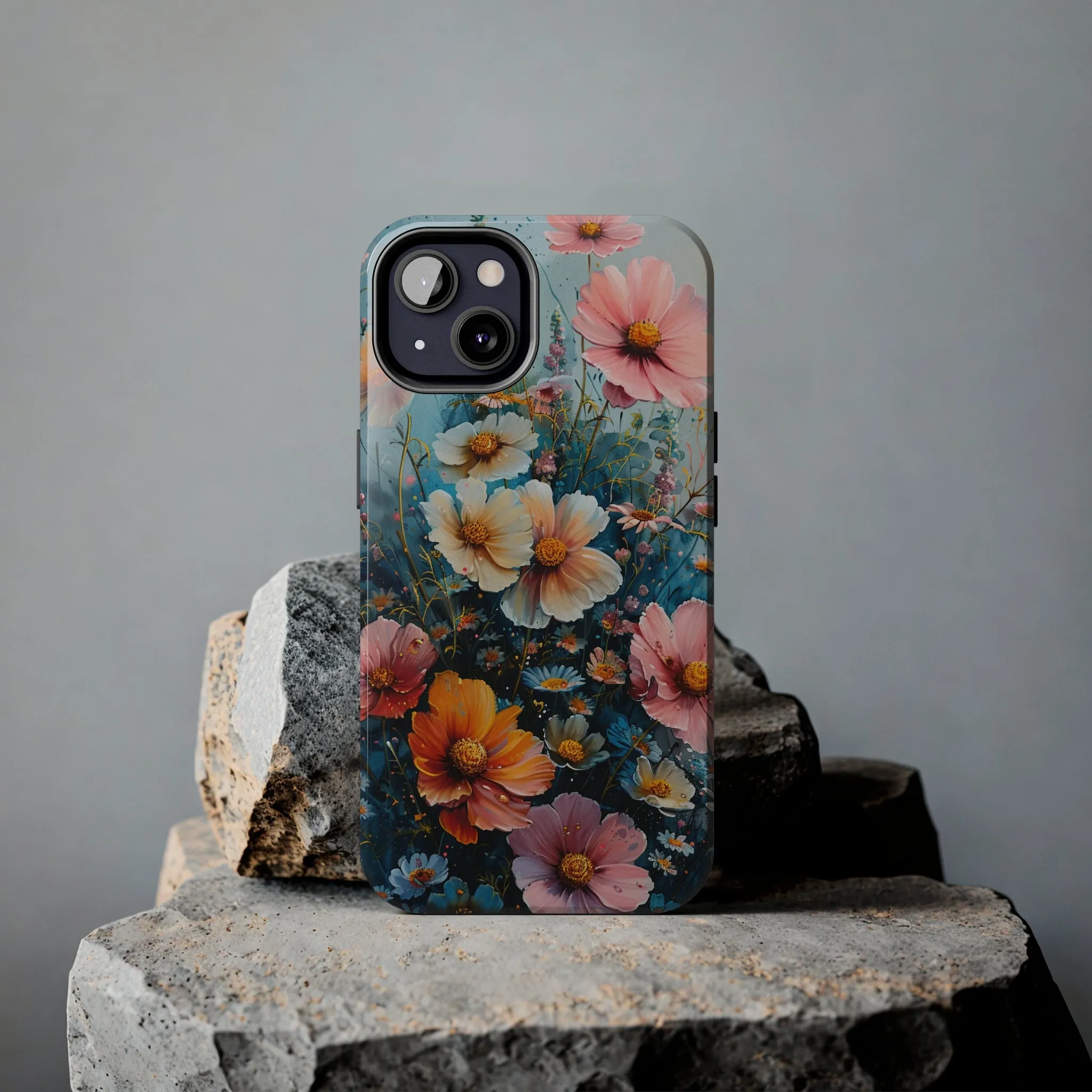 Floral iPhone Case, Vibrant Garden Flowers Protective Phone Cover, Designer Artistic Blossom Mobile Case, Unique Flower Gift Idea, Tough iPhone Case