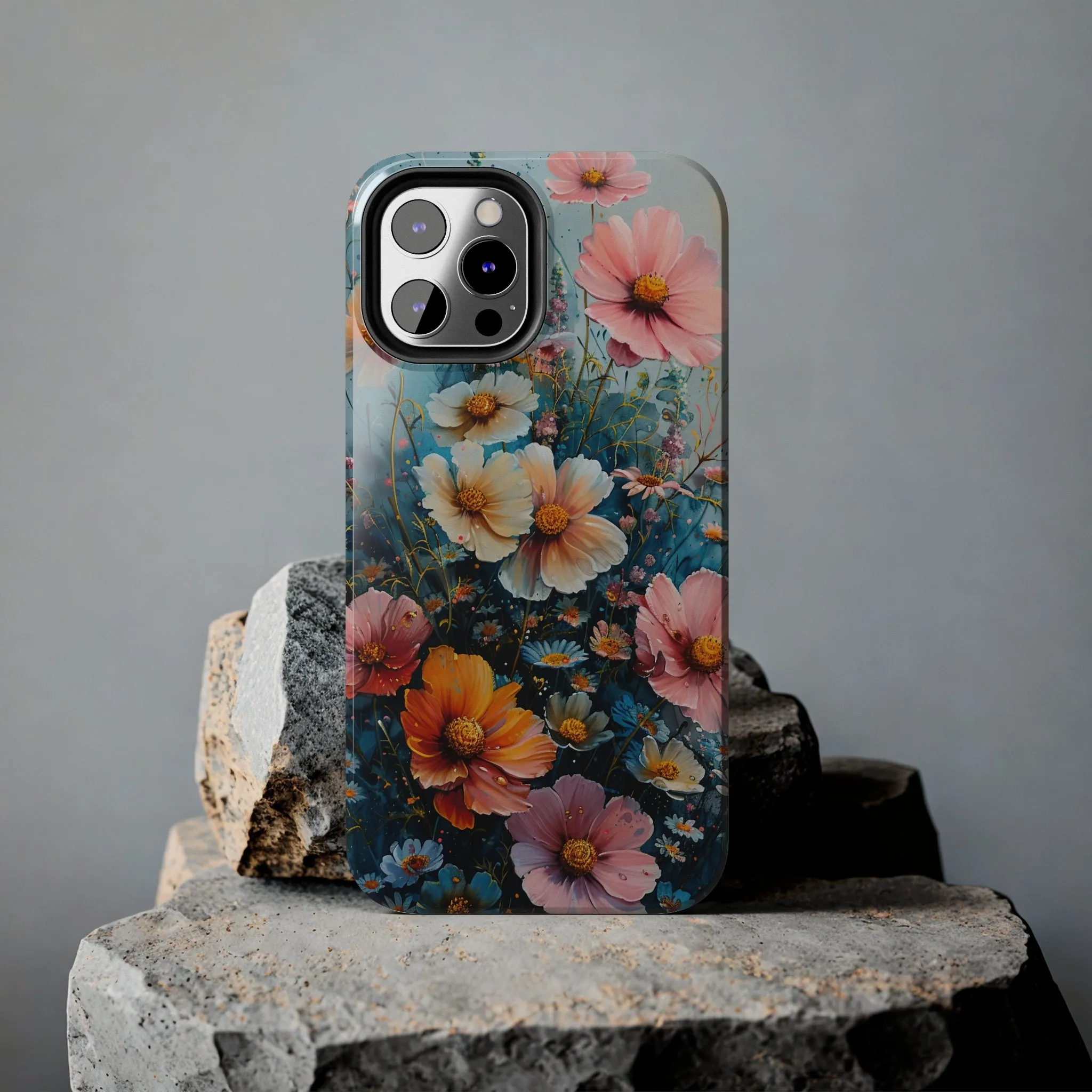 Floral iPhone Case, Vibrant Garden Flowers Protective Phone Cover, Designer Artistic Blossom Mobile Case, Unique Flower Gift Idea, Tough iPhone Case