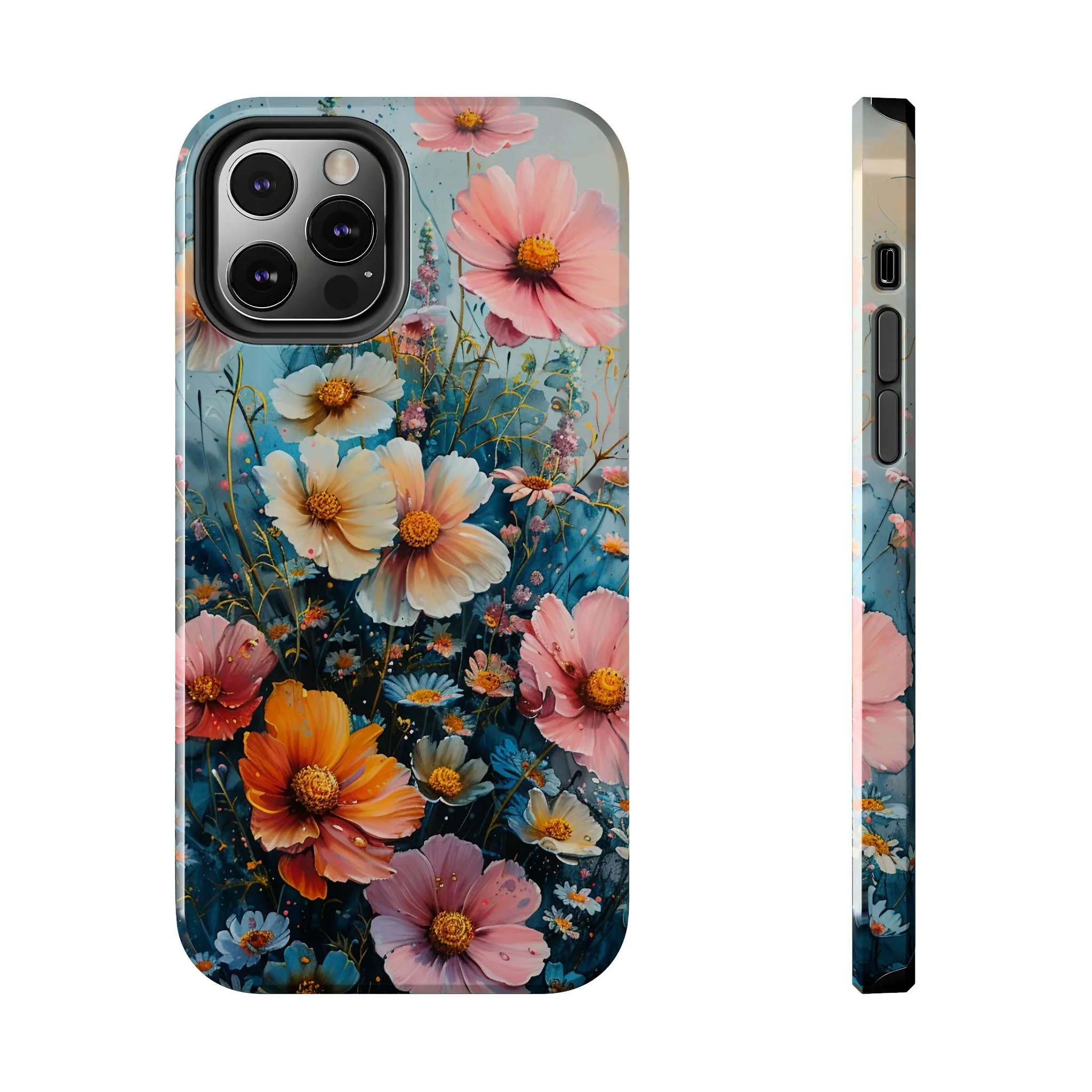 Floral iPhone Case, Vibrant Garden Flowers Protective Phone Cover, Designer Artistic Blossom Mobile Case, Unique Flower Gift Idea, Tough iPhone Case