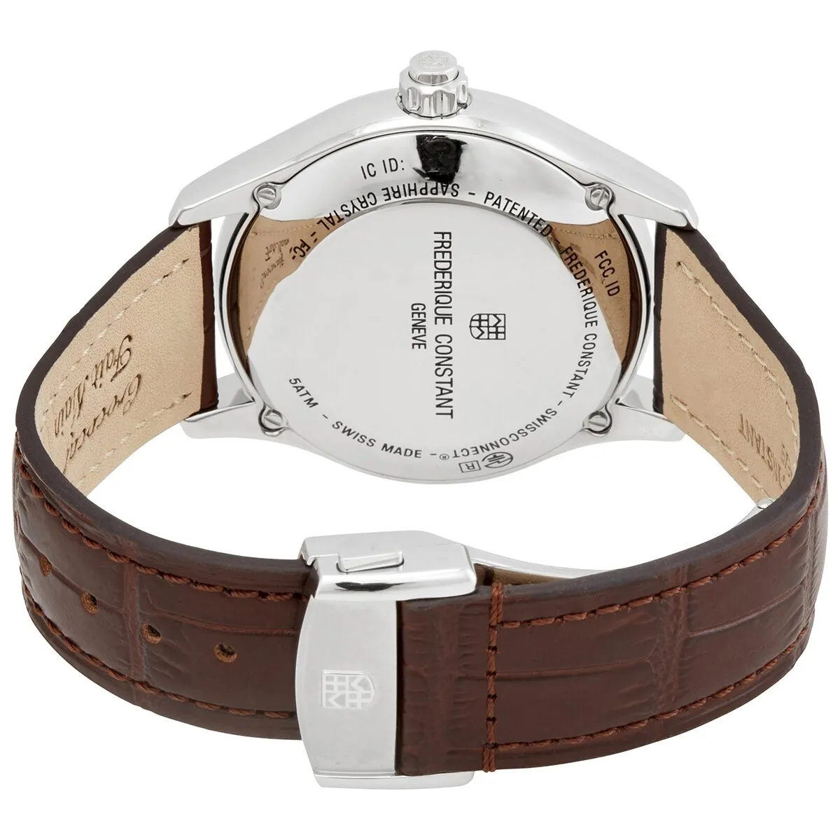 Frederique Constant Horological Quartz Dark Brown Leather Men's Smart Watch FC-285BBR5B6BR FC-285BBR5B6DBR