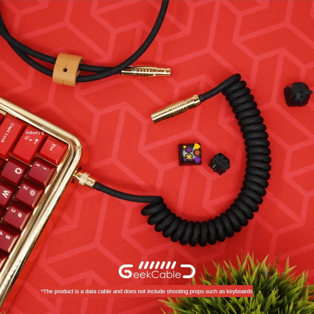 Geekcable Gold Black Handmade Customized Mechanical Keyboard Cable