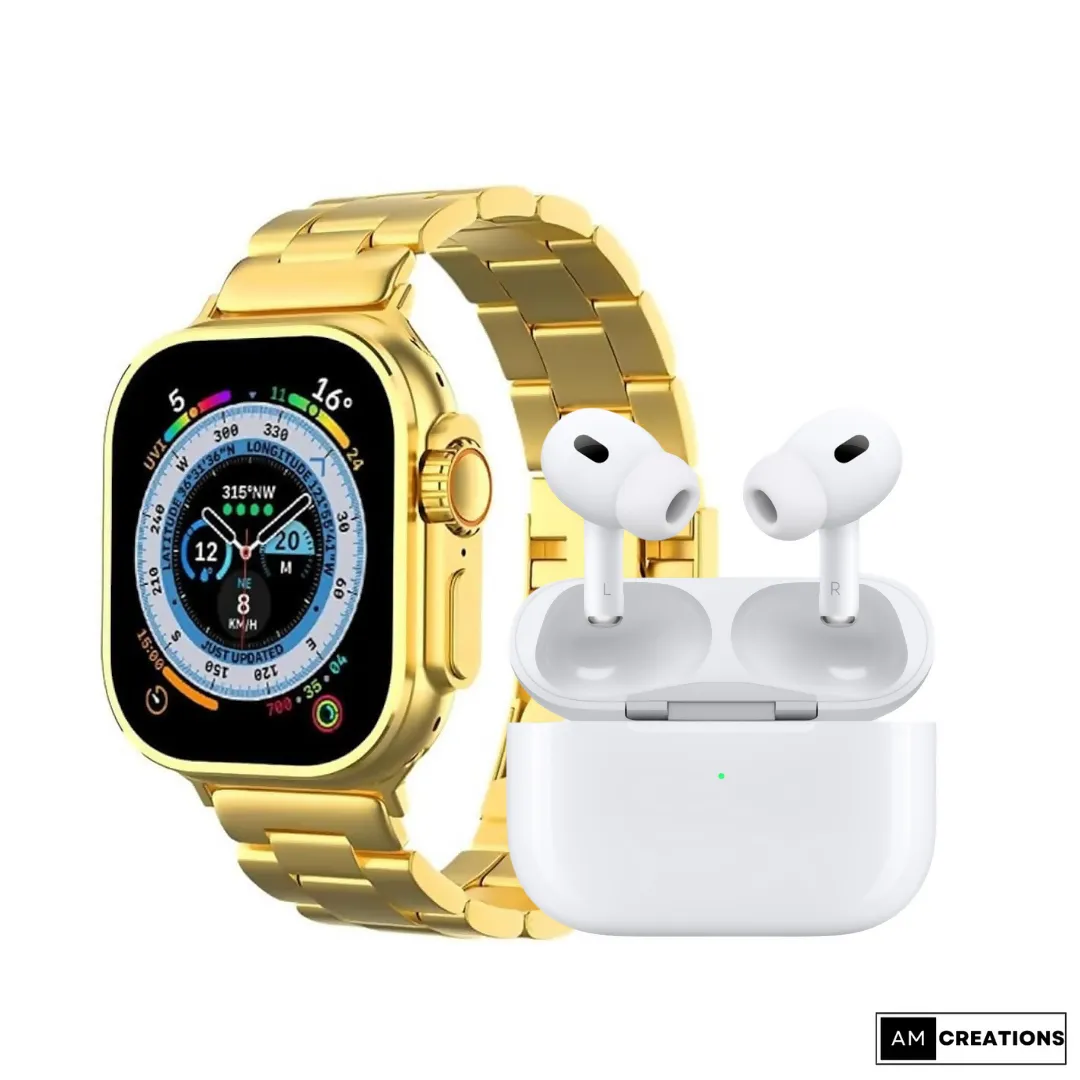 Golden Ultra 2 SmartWatch   Airbuds Pro (Combo Pack)