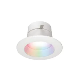 Halo RL4 WiZ Pro 4" Smart Wi-Fi Retrofit LED Downlight Module 600 Lumens, Full Color   Tuneable White 2200K-6500K, Matte White