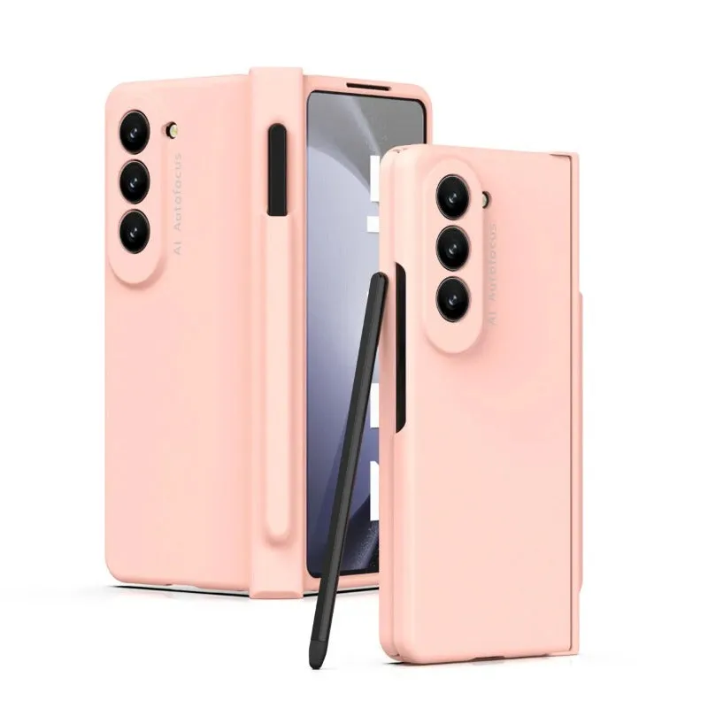 Hinge Full Protection Phone Case With Pen Slot Capacitive Pen For Samsung Galaxy Z Fold 5