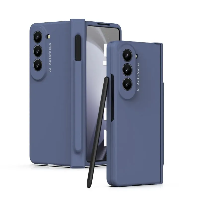 Hinge Full Protection Phone Case With Pen Slot Capacitive Pen For Samsung Galaxy Z Fold 5