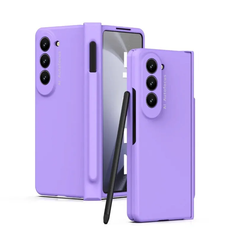 Hinge Full Protection Phone Case With Pen Slot Capacitive Pen For Samsung Galaxy Z Fold 5