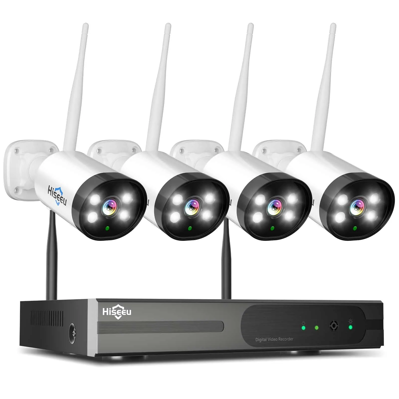 Hiseeu 3MP Wireless Security Camera System 4Pcs WiFi Security Camera WK-4HBF03