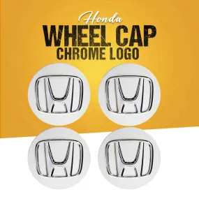 Honda Logo Wheel Cap Full Chrome - 4 Pcs - Center Hub Badge