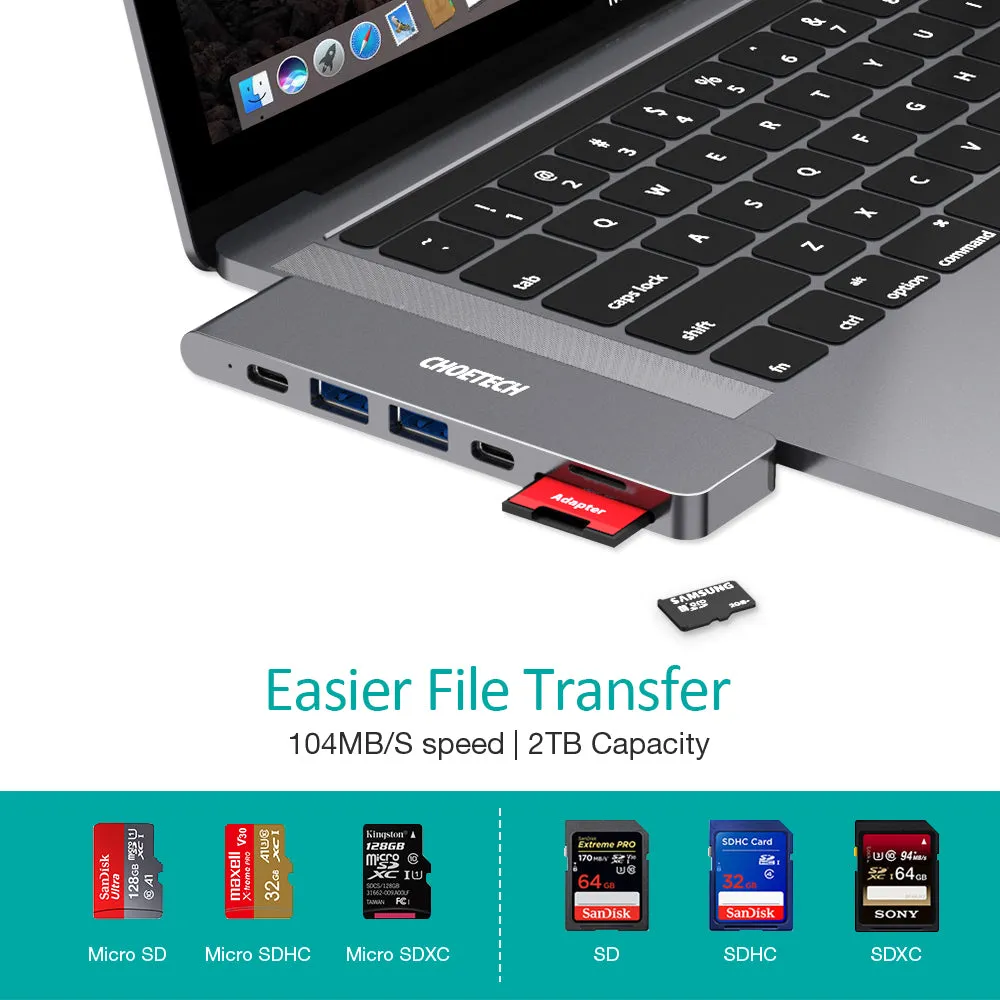 HUB-M14 Choetech 7-in-2 USB-C Multiport Adapter