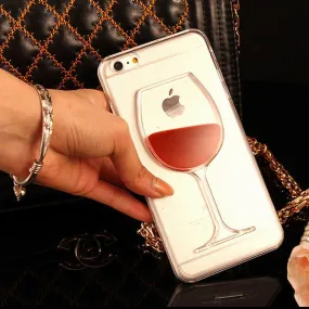 iPhone Quicksand Red Wine Liquid Phone Case