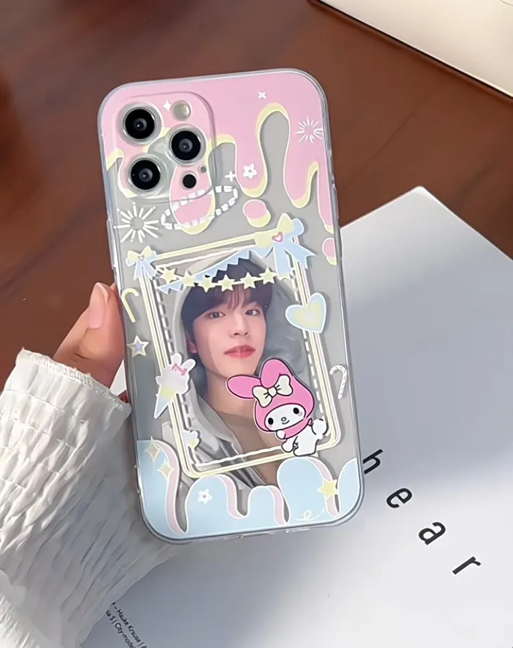 Japanese Cartoon My Melody MM with Dessert Photo Frame iPhone Case 6 7 8 PLUS SE2 XS XR X 11 12 13 14 15 Pro Promax 12mini 13mini