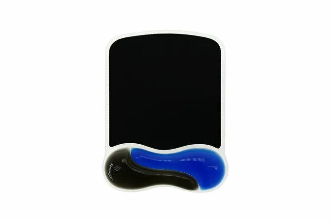 Kensington Duo Gel Mouse Wristrest Wave - Mouse Pad With Wrist Pillow - Black, Blue