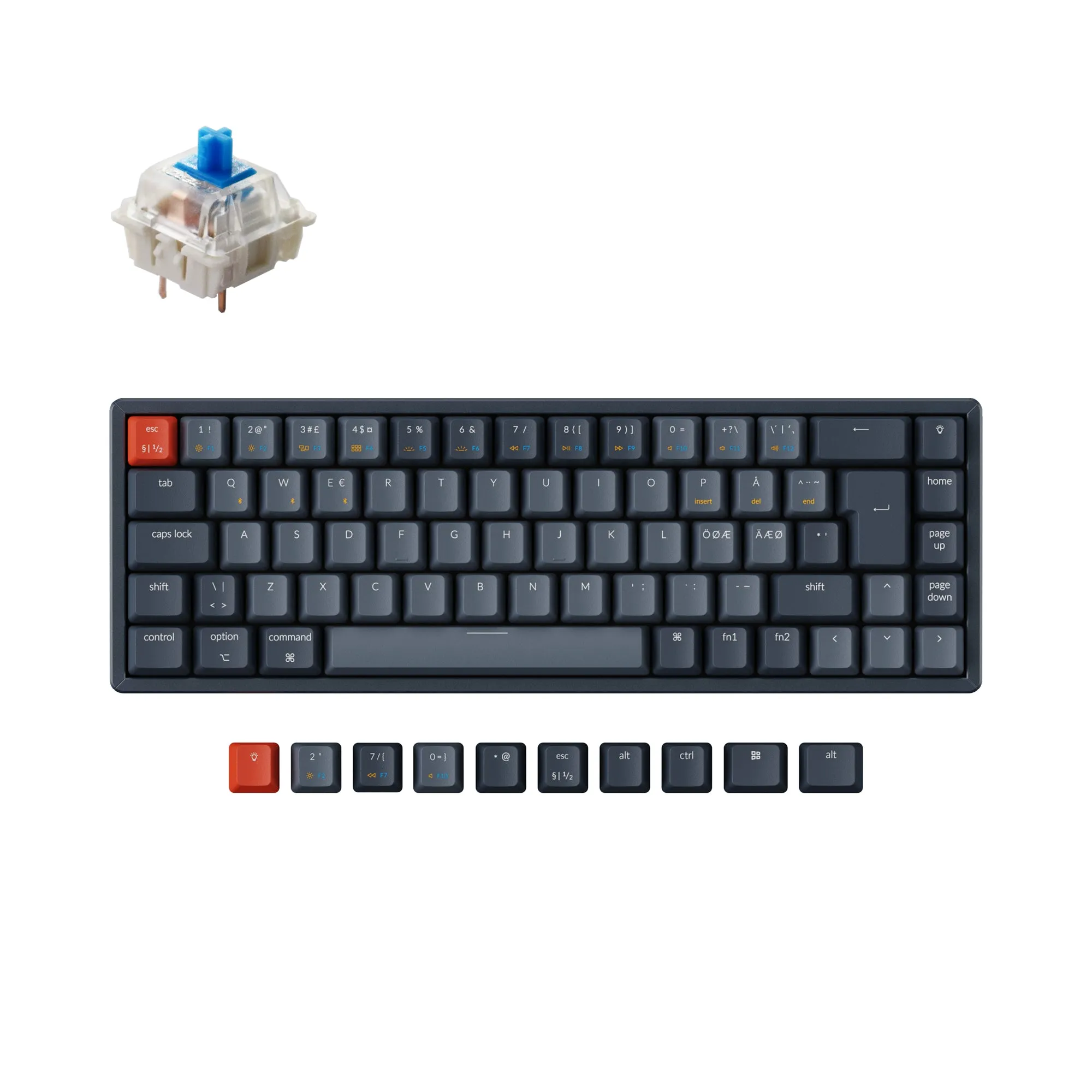 Keychron K6 Wireless Mechanical Keyboard (Nordic ISO Layout)