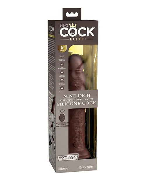 King Cock Elite 9 Inch Dual Density Vibrating Silicone Cock W/remote