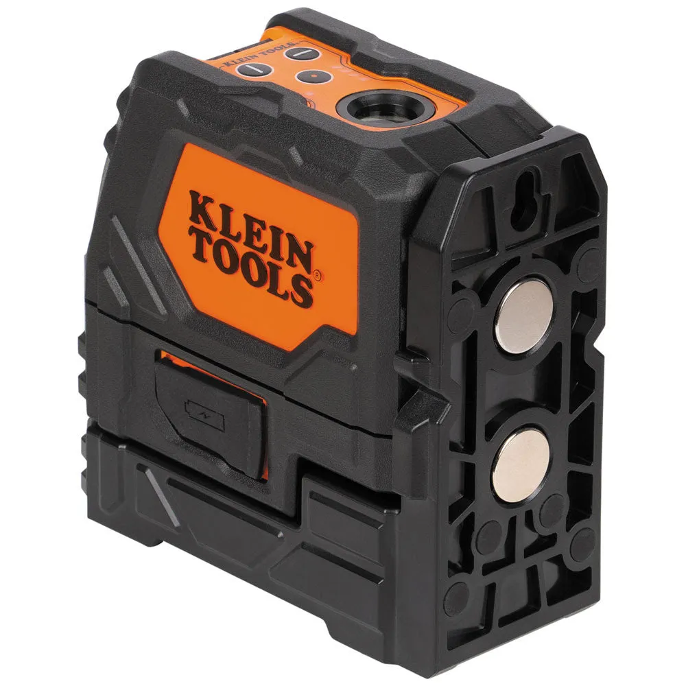 Klein 93LCLGR Rechargeable Self-Leveling Green Cross-Line Laser Level with Red Plumb